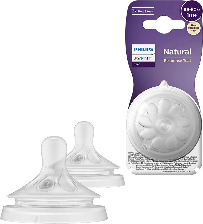 Philips AVENT Flaschensauger »Natural Response SCY963/02«, 2 Stück mit Anti-colic-Ventil, ab dem 1. Monat