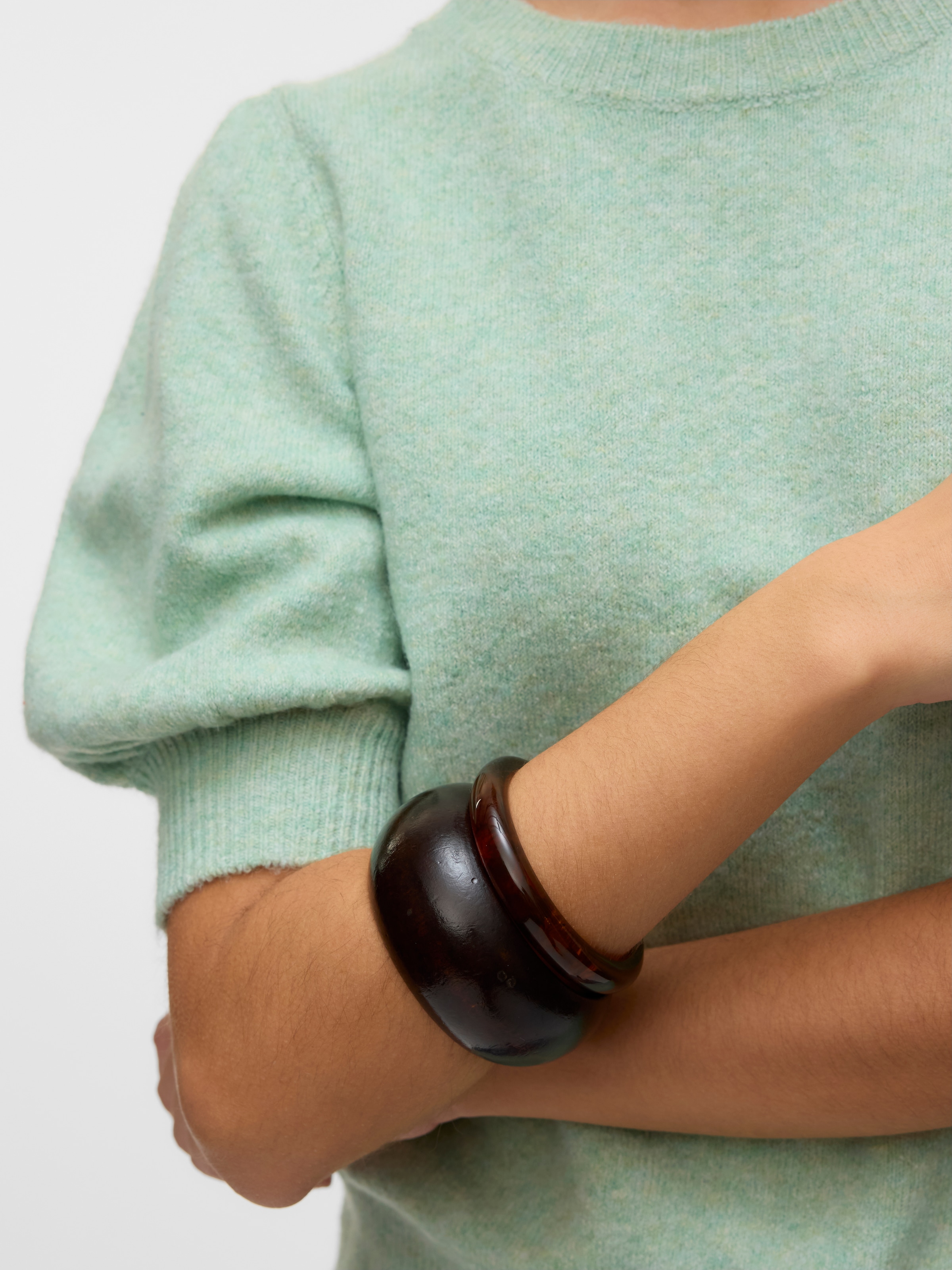 Vero Moda Rundhalspullover »VMDOFFY 2/4 O-NECK PULLOVER GA NOOS« mit kurzen Puffärmeln