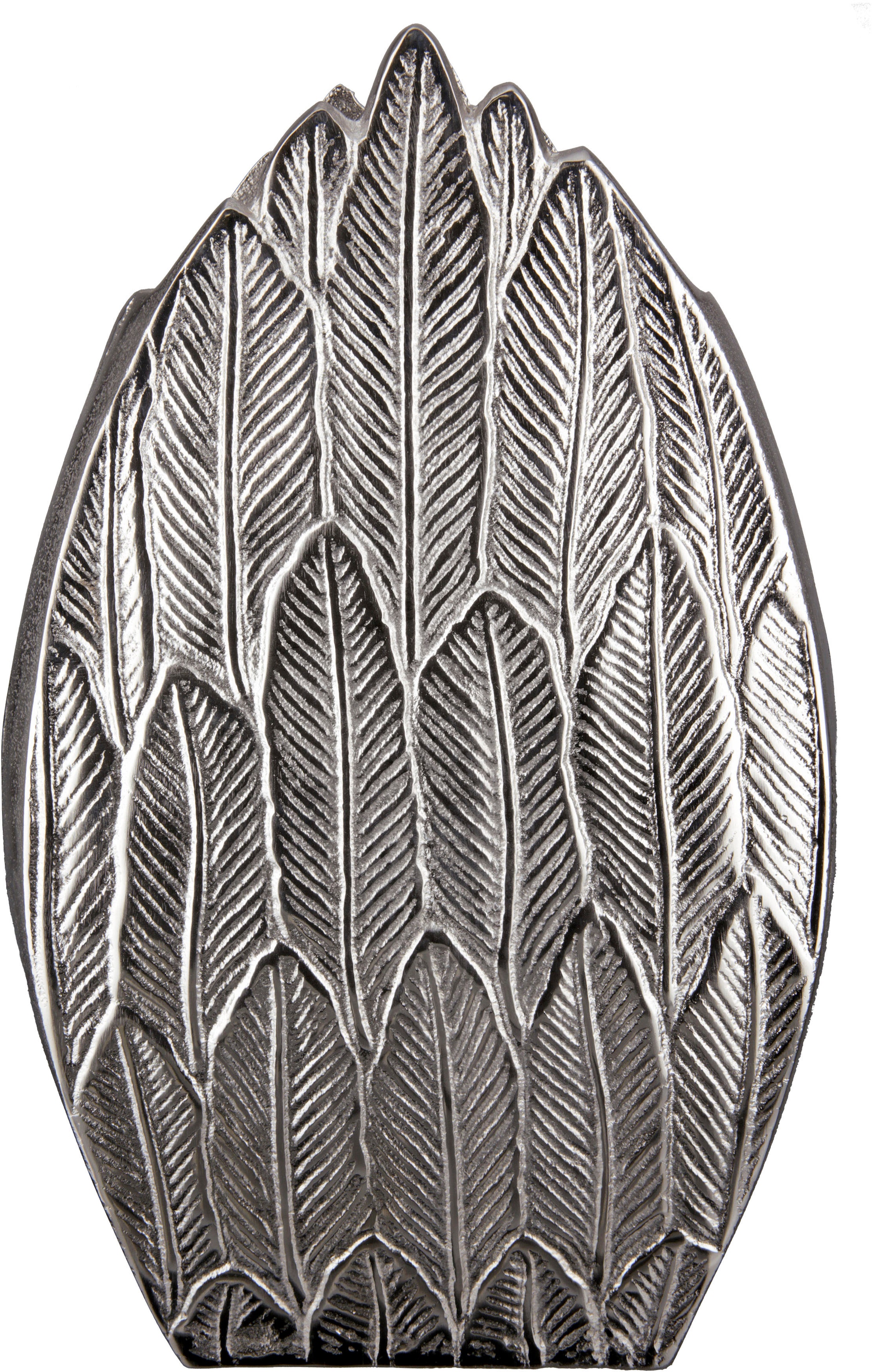 Casablanca by Gilde Dekovase »Feder«, Tropfenform Aluminium, (1 auf aus Rechnung kaufen St.), Vase Dekoobjekt