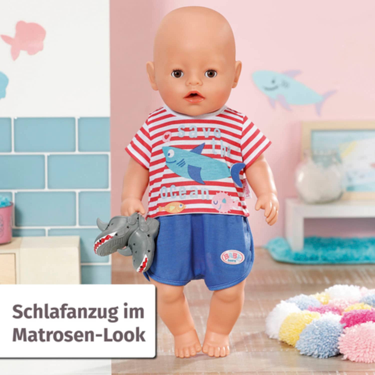 Baby Born Puppenkleidung »Bath Pyjamas & Clogs blau, 43 cm«