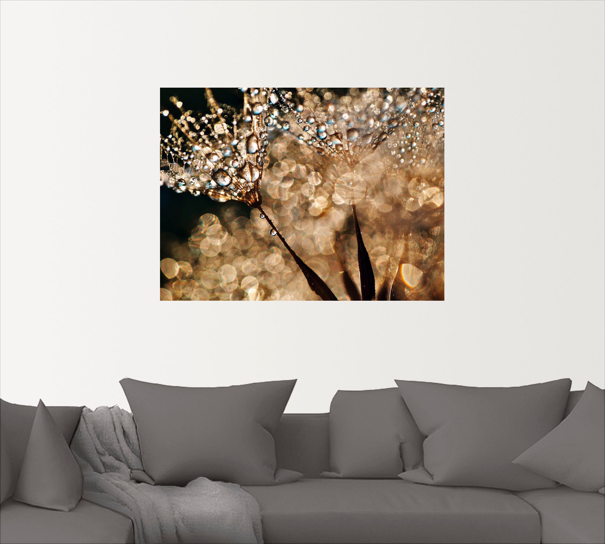 Artland Wandbild »Pusteblume Blumen, oder in Alubild, St.), (1 Poster versch. Wandaufkleber bestellen Goldschimmer«, Größen bequem Leinwandbild, als