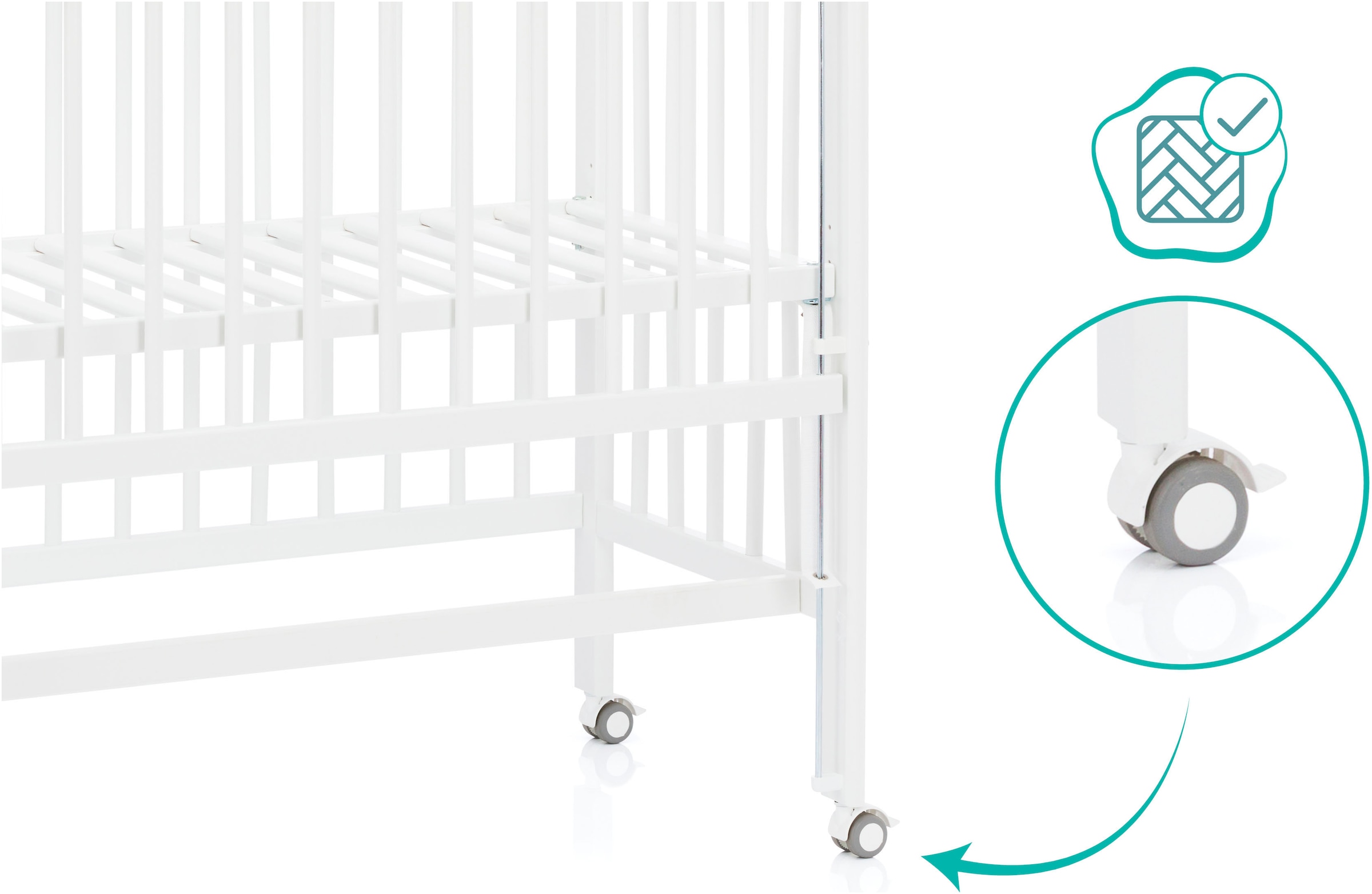 Fillikid Beistellbett »Nino« inkl. Matratze; Made in Europe