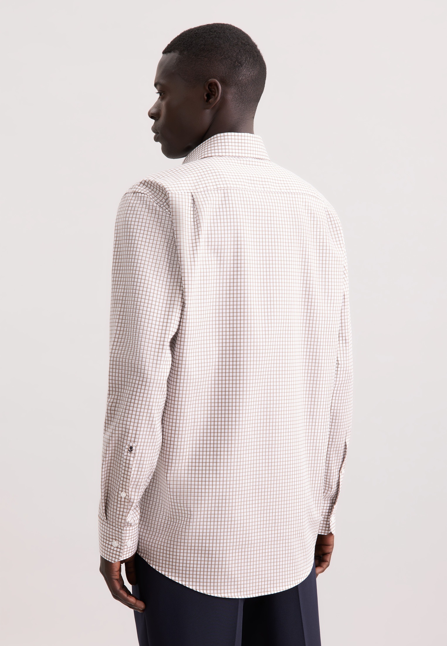 seidensticker Businesshemd »Schwarze Rose« Regular 1/1 Covered-Button-Down-Kragen Karo