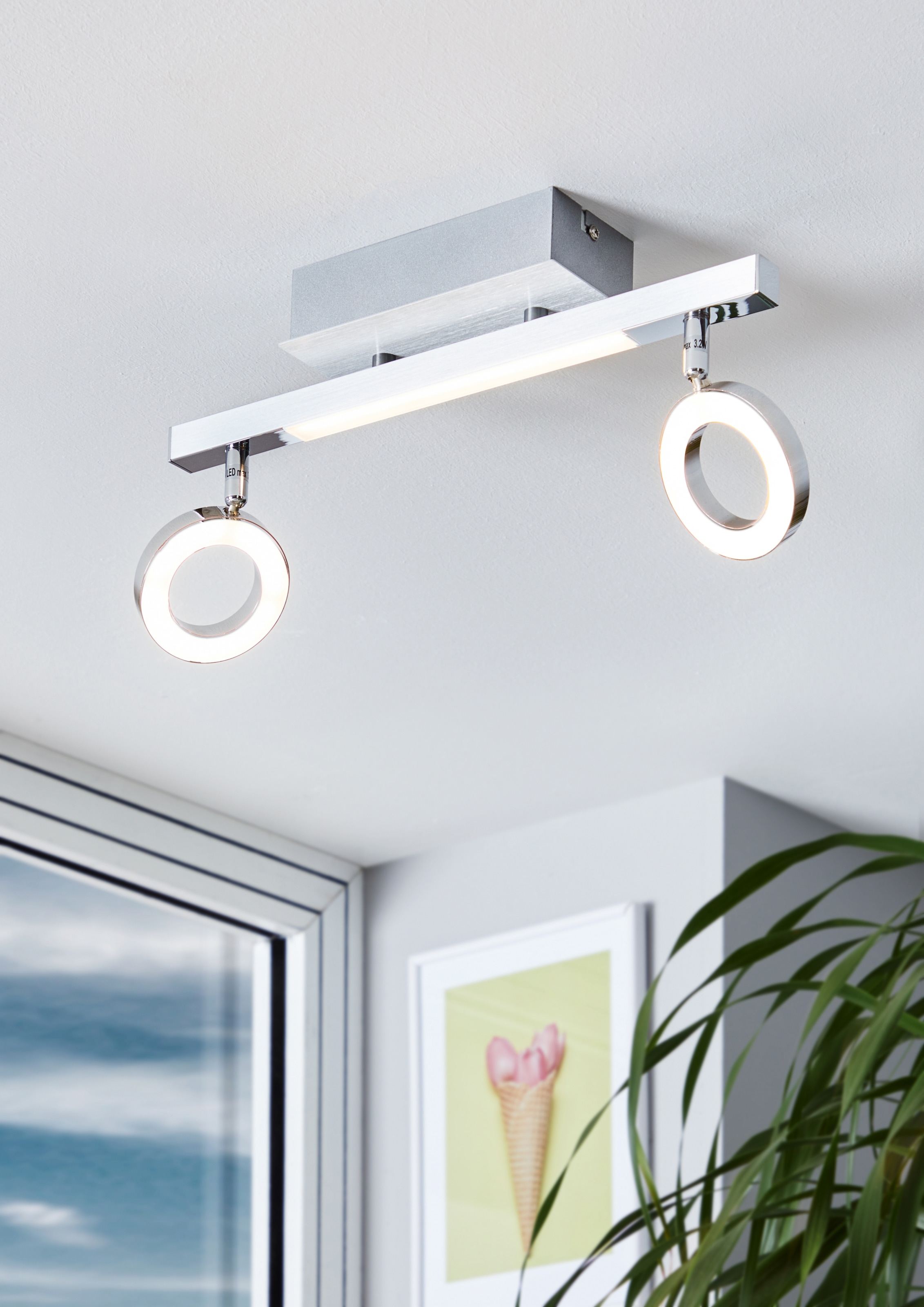 EGLO LED Deckenspots »CARDILLIO« LED-Board 1 Stk. Warmweiß Spot, warmweißes Licht, Wohnzimmer, Esszimmer, Küche, Flur, 38,5x8,5cm