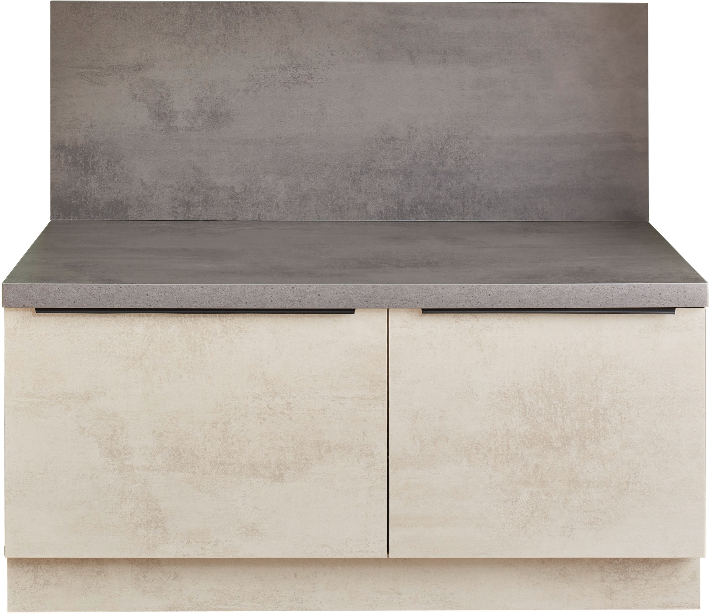 BASIC by Balculina Unterschrank »Sanibel Küchenschrank, Küchensitzbank BxHxT 110x94x60«, (1 St.), Breite 110cm, Melaminbeschichtung, 2 Auszüge, als Sitzbank nutzbar