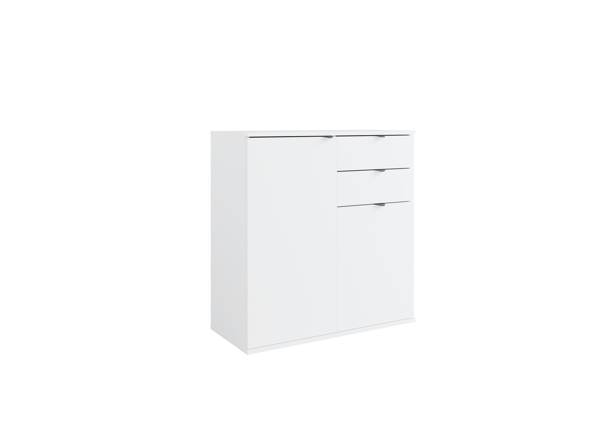 Home affaire Kommode »THALIANA Sideboard mit 2 Türen und 2 Schubladen, Breite 80 cm« Schrank in 3 Farben erhältlich, schwarze Metallgriffe, viel Stauraum