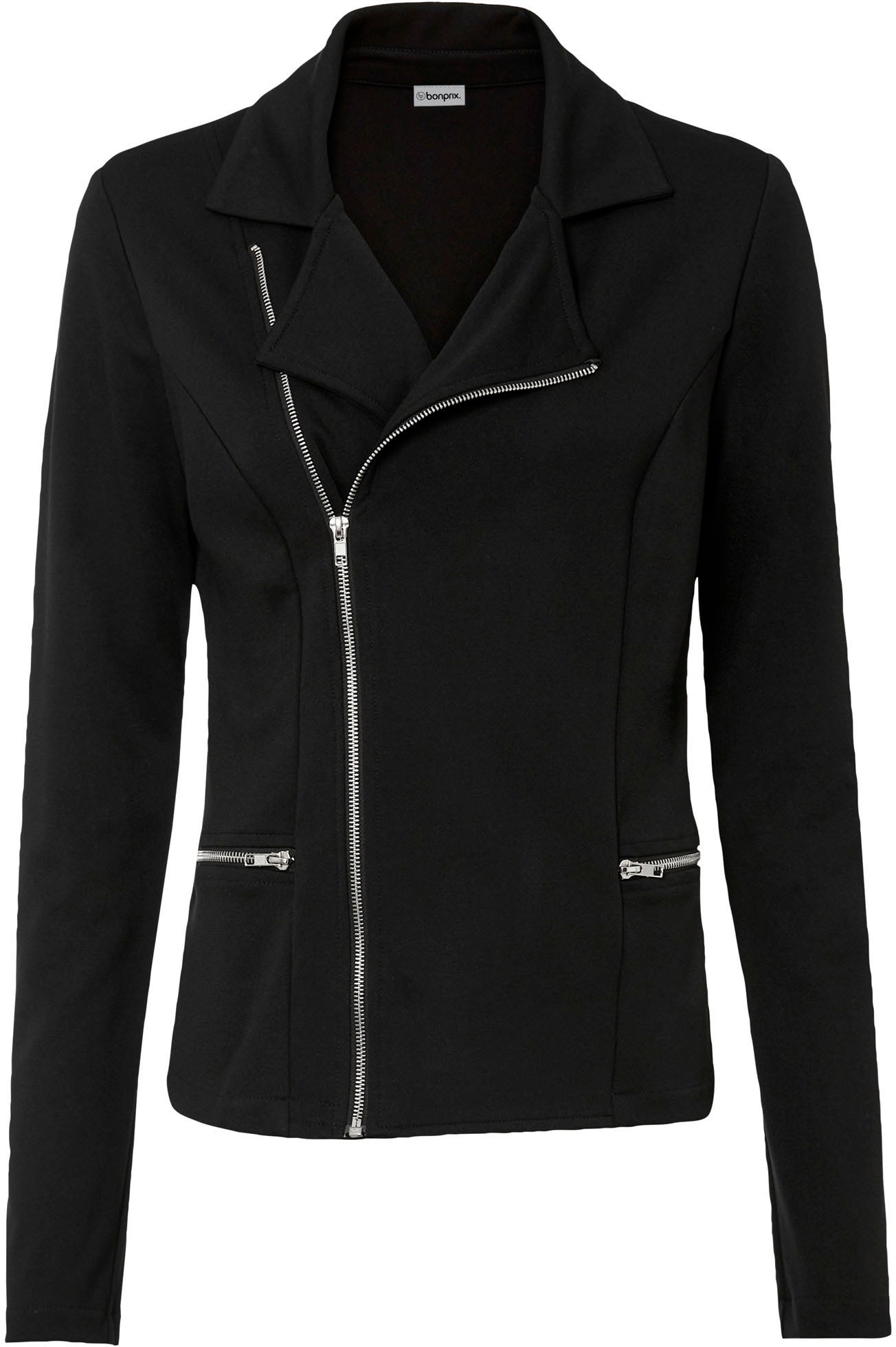 bonprix Sweatjacke »Biker-Shirtjacke aus Viskose-Mix« mit Bikerkragen, mit Reißverschluss, aus Viskosemischung