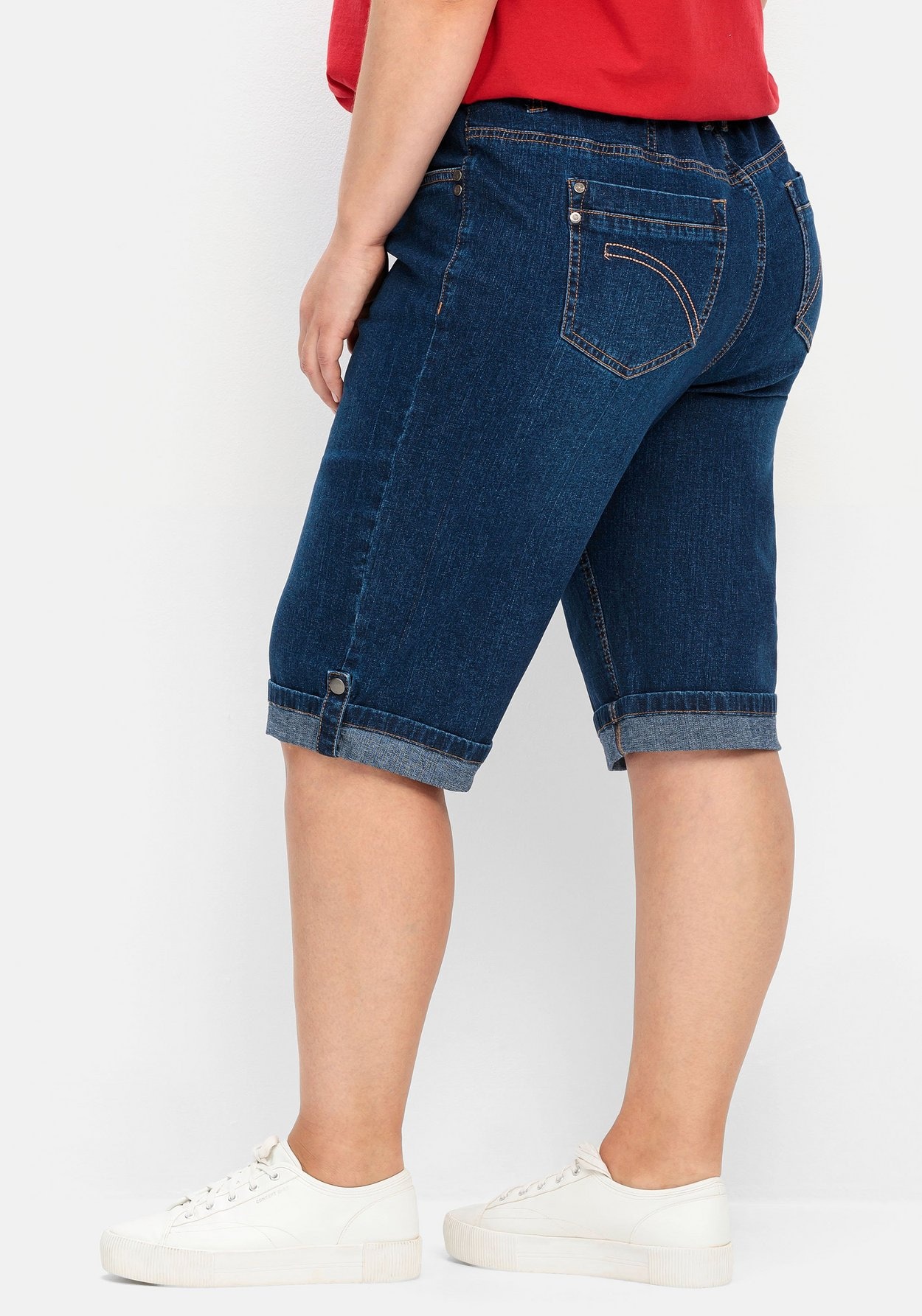 Sheego Jeansbermudas »Jeans-Bermudas mit fixierbarem Aufschlag«