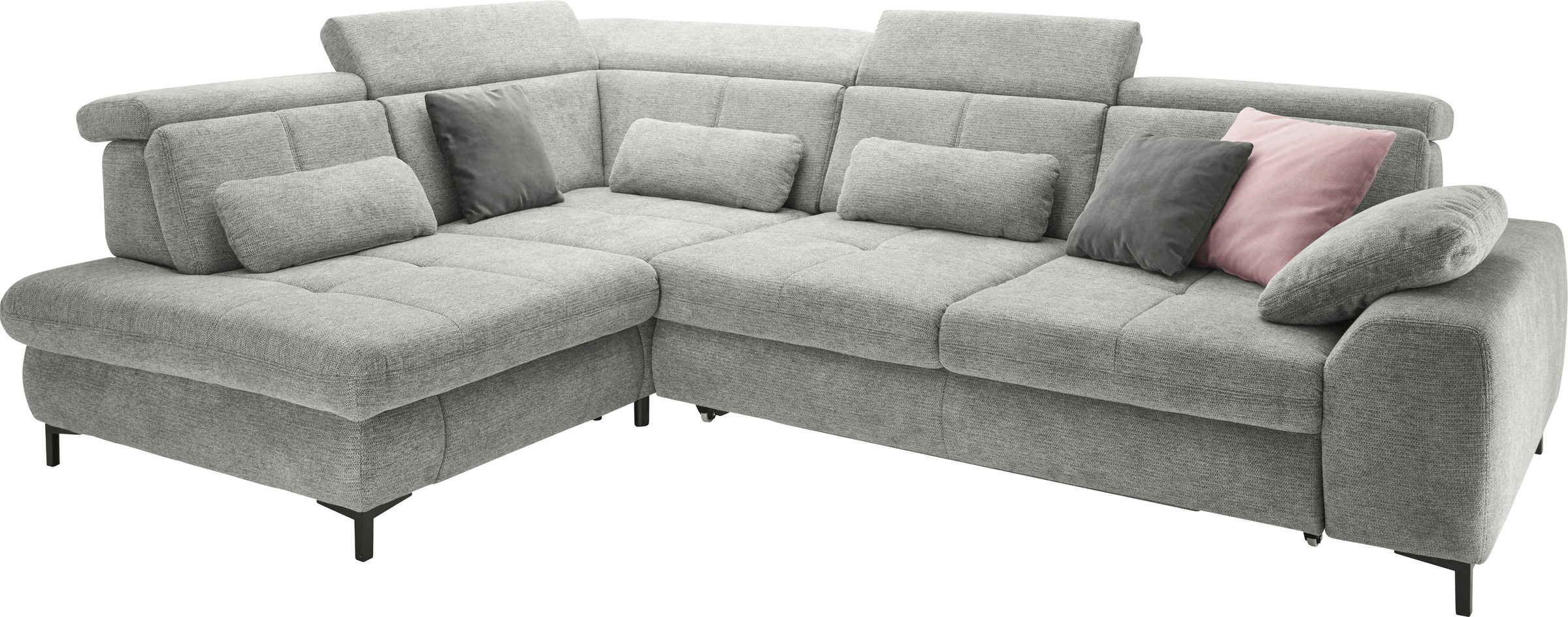 set one by Musterring Ecksofa »SO 3400 Sitzhöhe 47cm oder 49cm, Sitztiefe verstellbar, B/T 317/220 cm«, Kaltschaumpolsterung, Flachgewebe, whlw. mit Funktionen, Sitzhöhe 47