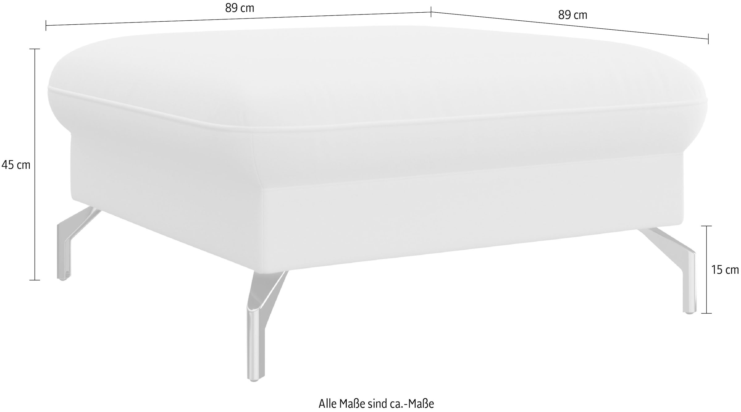 sit&more Hocker »Fashion«, inklusive Federkern, mit hochwertigen, schwarzen Metallfüßen