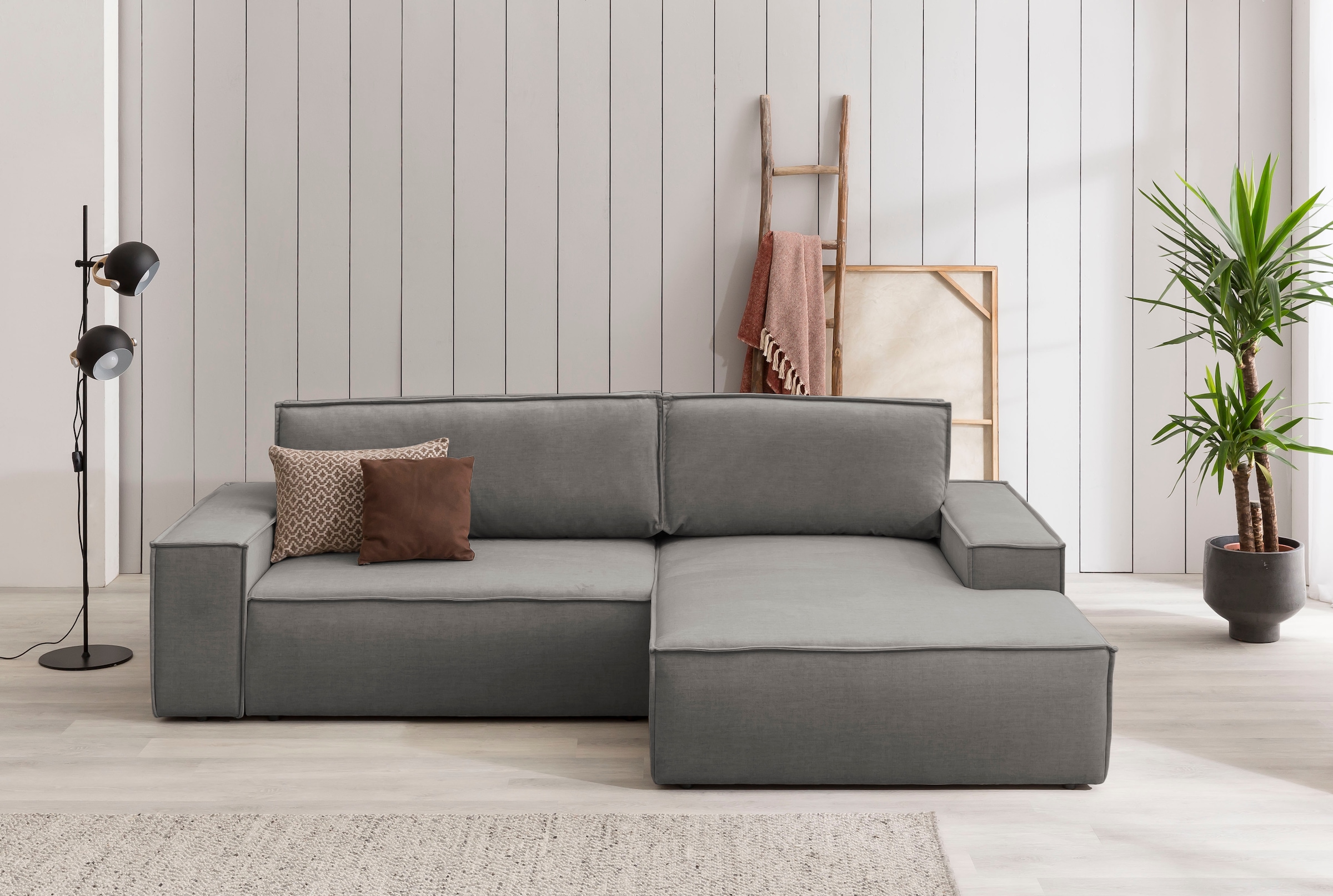 Sofa Ecksofa Madrid Schlaffunktion store Bettkasten Schlafsofa Grau