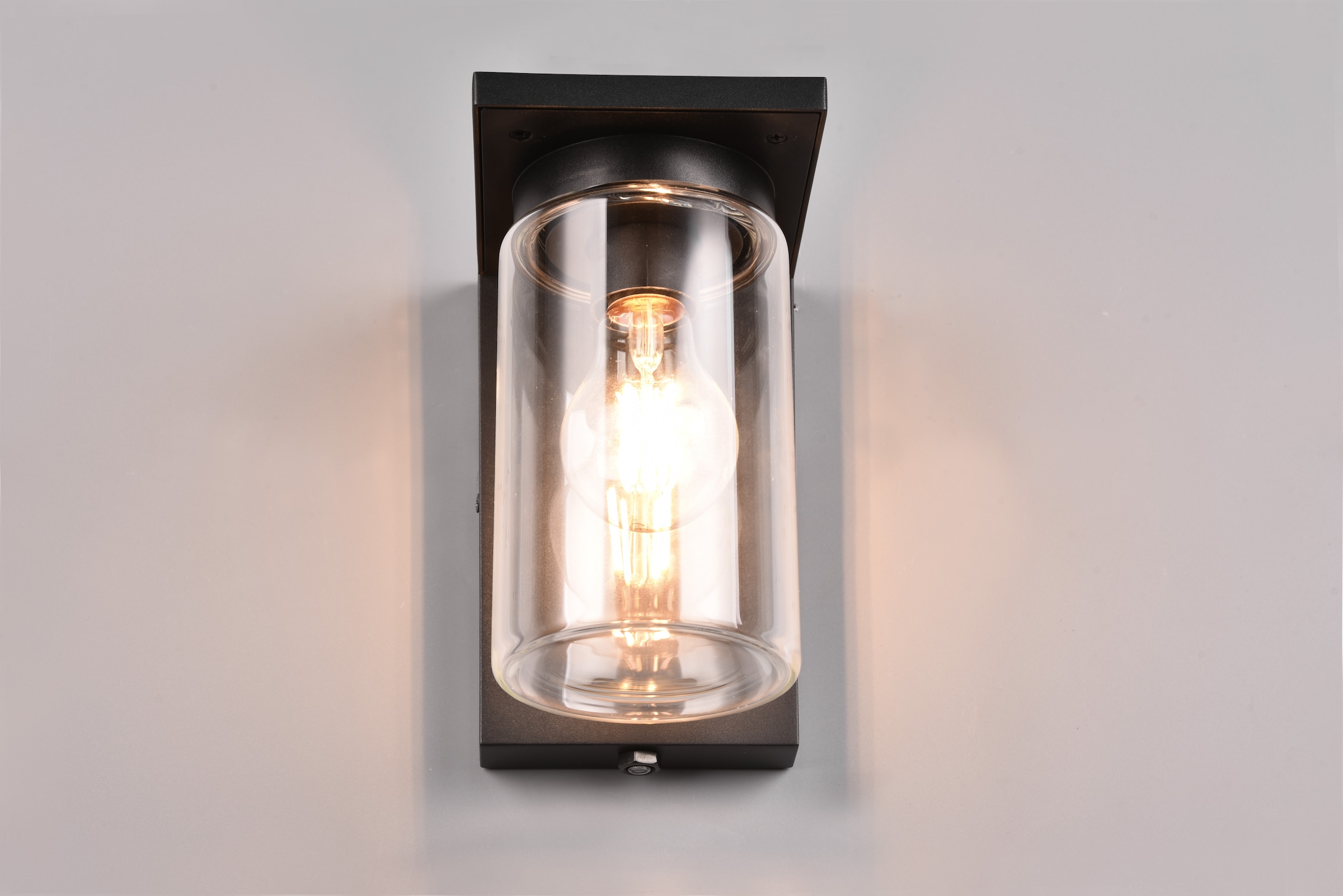 TRIO Leuchten Außen-Wandleuchte »ARDILA, Outdoor Fassadenleuchte mit Glasschirm, Dämmerungssensor« E27 1 Stk. warmweiß - kaltweiß exkl 1x E27 max 40W, IP44, Wandlampe für Hauswand Garten Terrasse