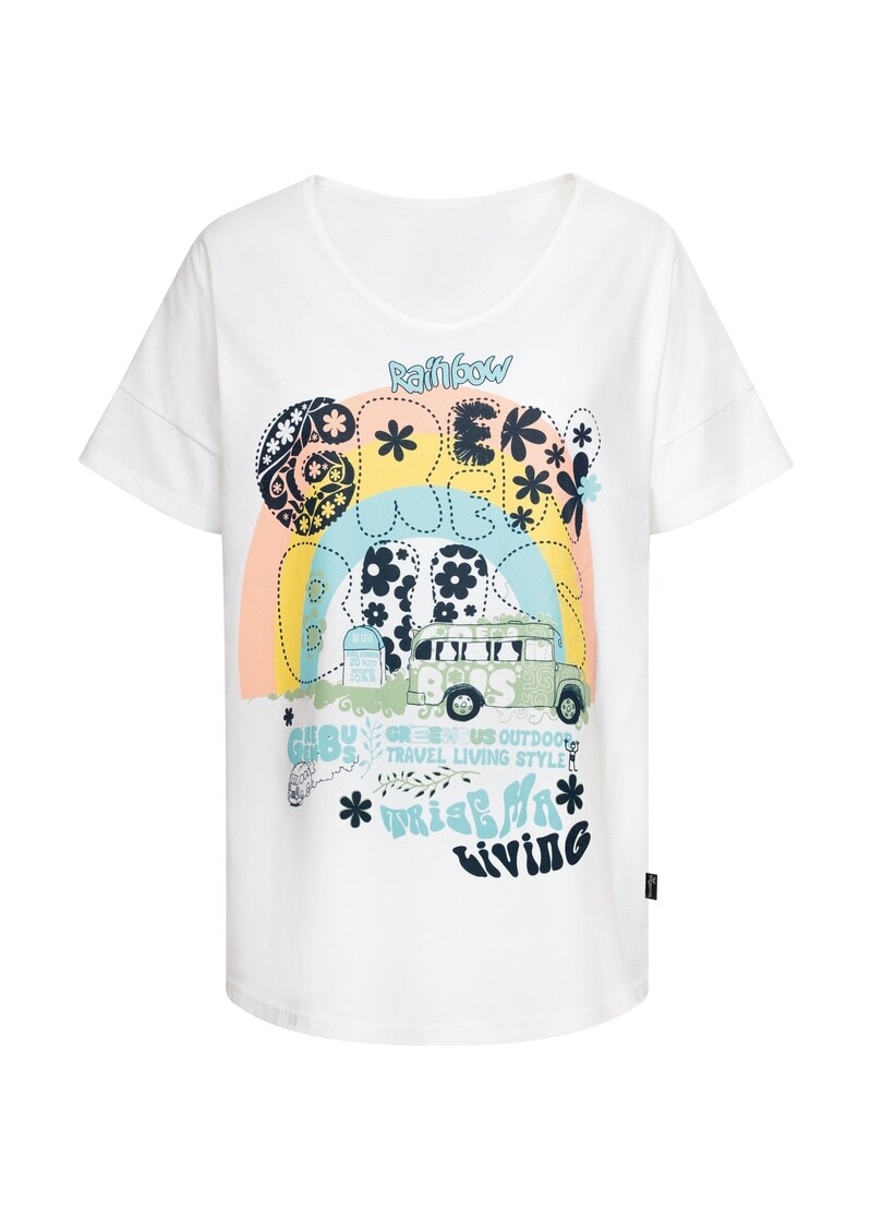 Trigema T-Shirt »TRIGEMA Oversized T-Shirt mit buntem Hippie-Print«, (1 tlg.)