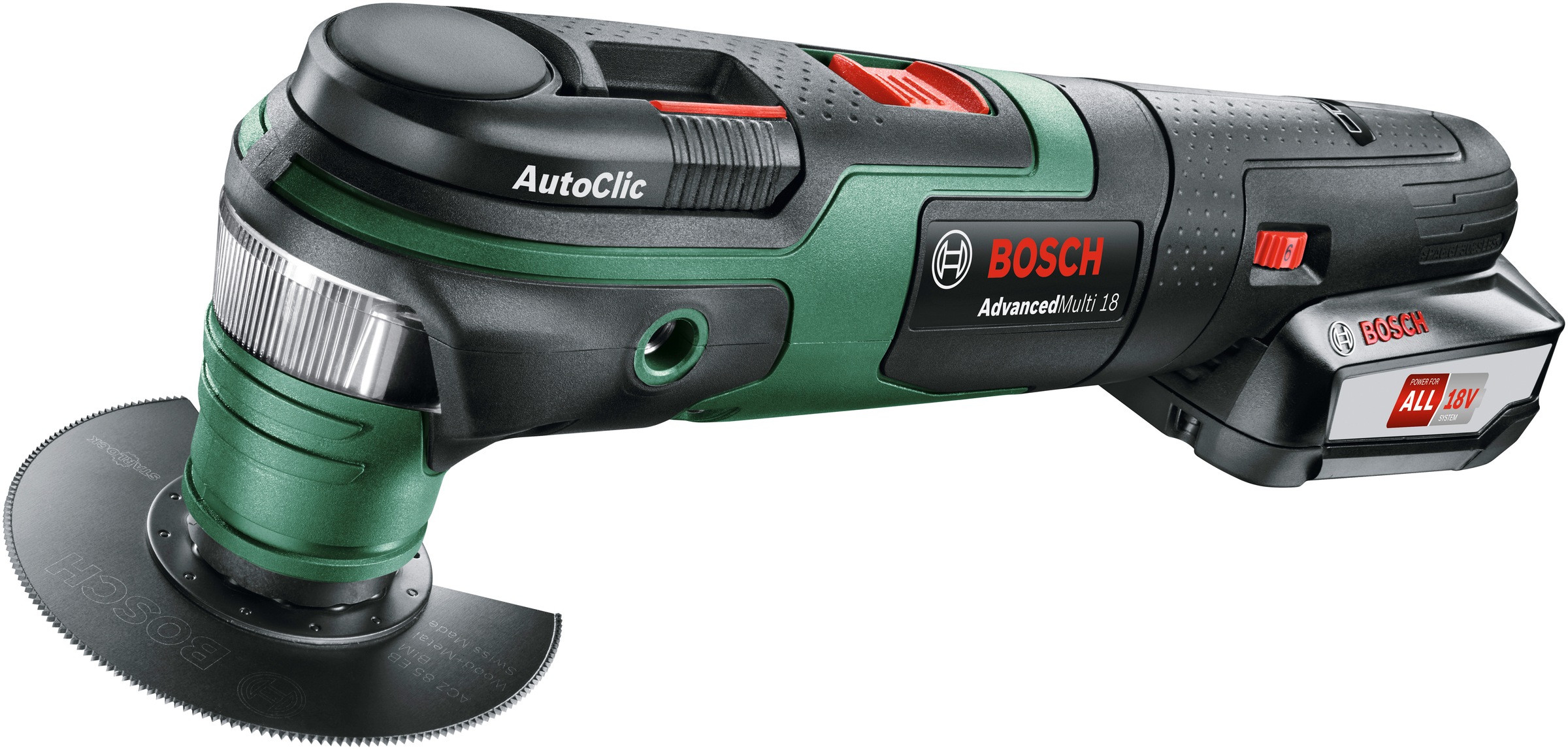 Bosch Home & Garden Akku-Multifunktionswerkzeug »AdvancedMulti 18«, (Set), mit Zubehörset, Akku 18V/2,5 Ah und Ladegerät