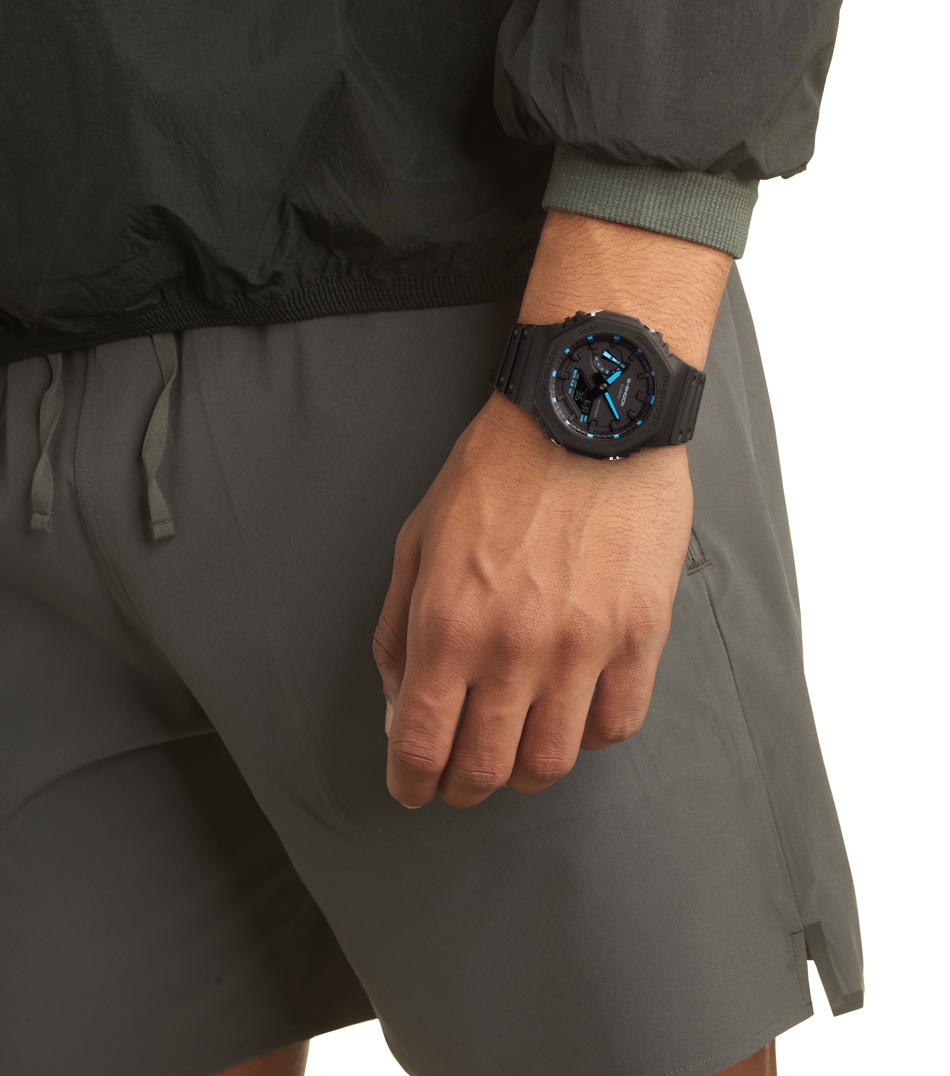 CASIO G-SHOCK Chronograph, Quarzuhr, Armbanduhr,Herrenuhr,digital, bis 20bar wasserd.Resinarmband