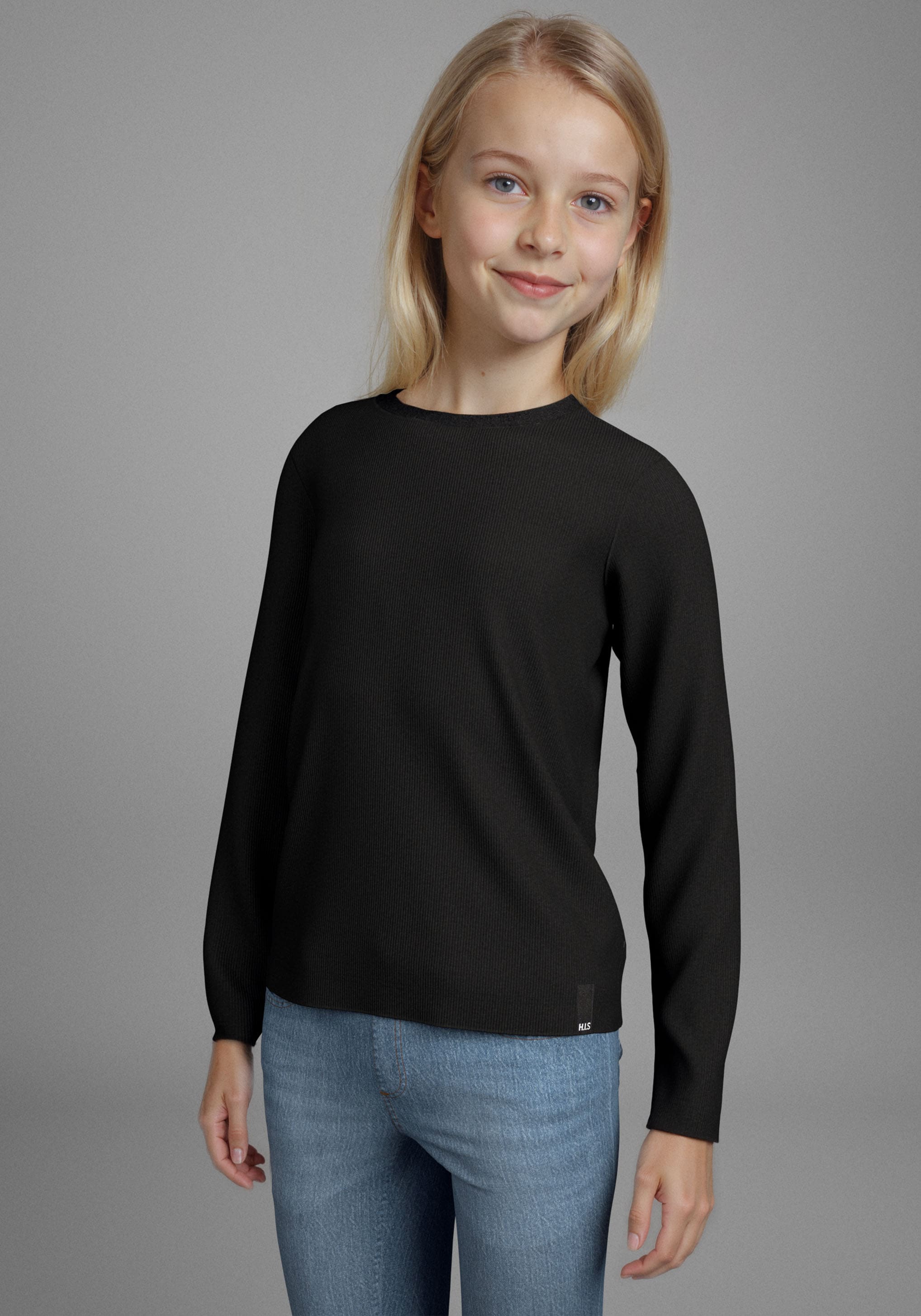 H.I.S Langarmshirt »2er Packung Shirts aus Rippware« Packung, 2, 2 Stk. Für TEENS. 2er Pack Basic Langarmshirts