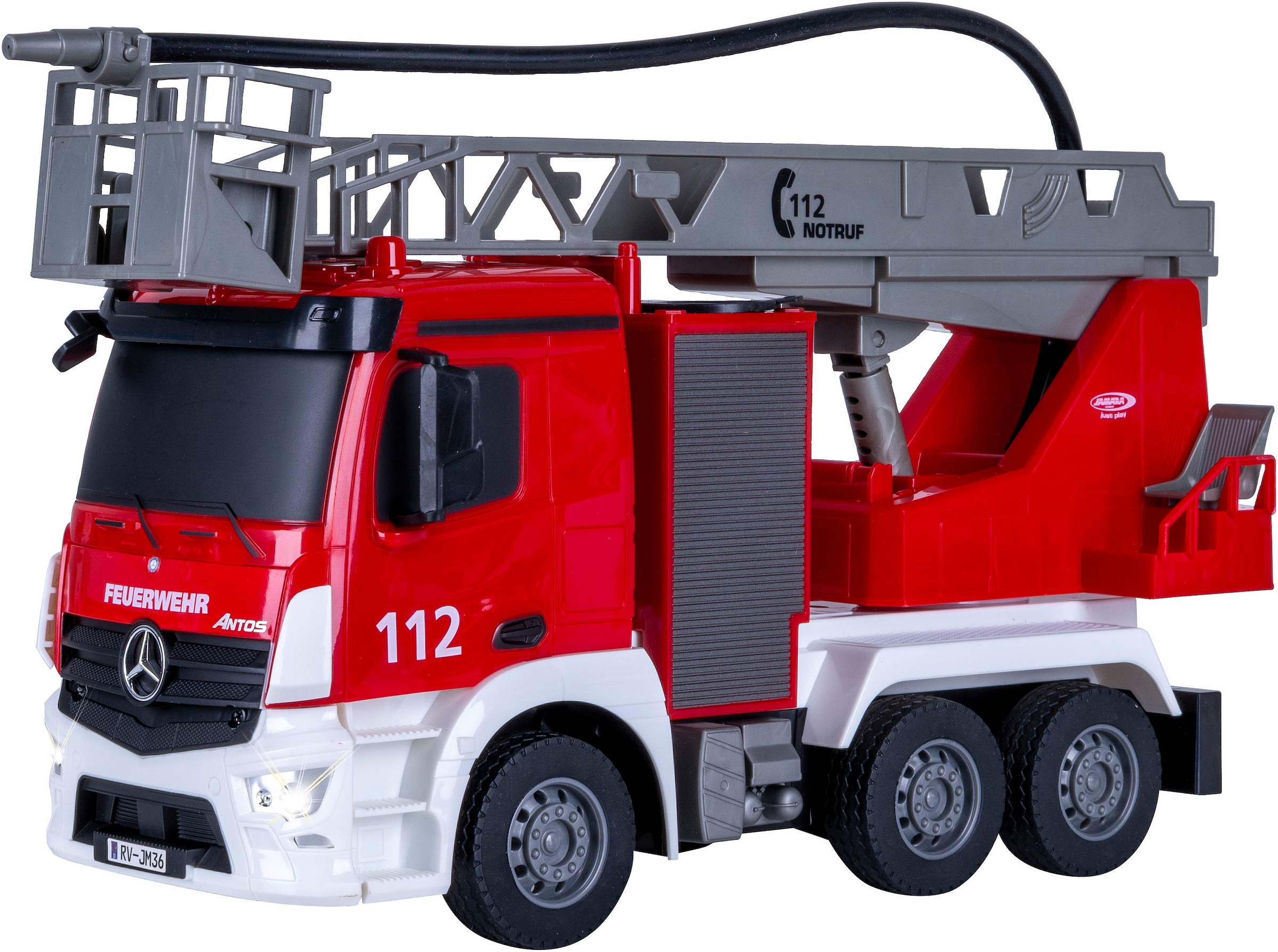 Jamara RC-LKW »Feuerwehr Drehleiter Mercedes -Benz Antos 2,4GHz« mit Spritzfunktion; LED-Licht; Maßstab 1:26