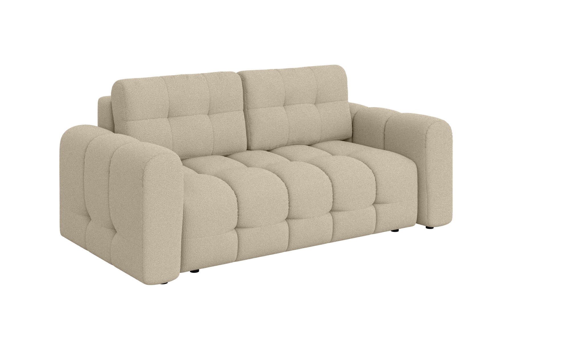 INOSIGN 2-Sitzer »Manilla, trendige Steppung, 2 Rückenkissen, B/T/H 195/107/91 cm«, mit Wellenunterfederung, in verschiedenen Materialien und Farben