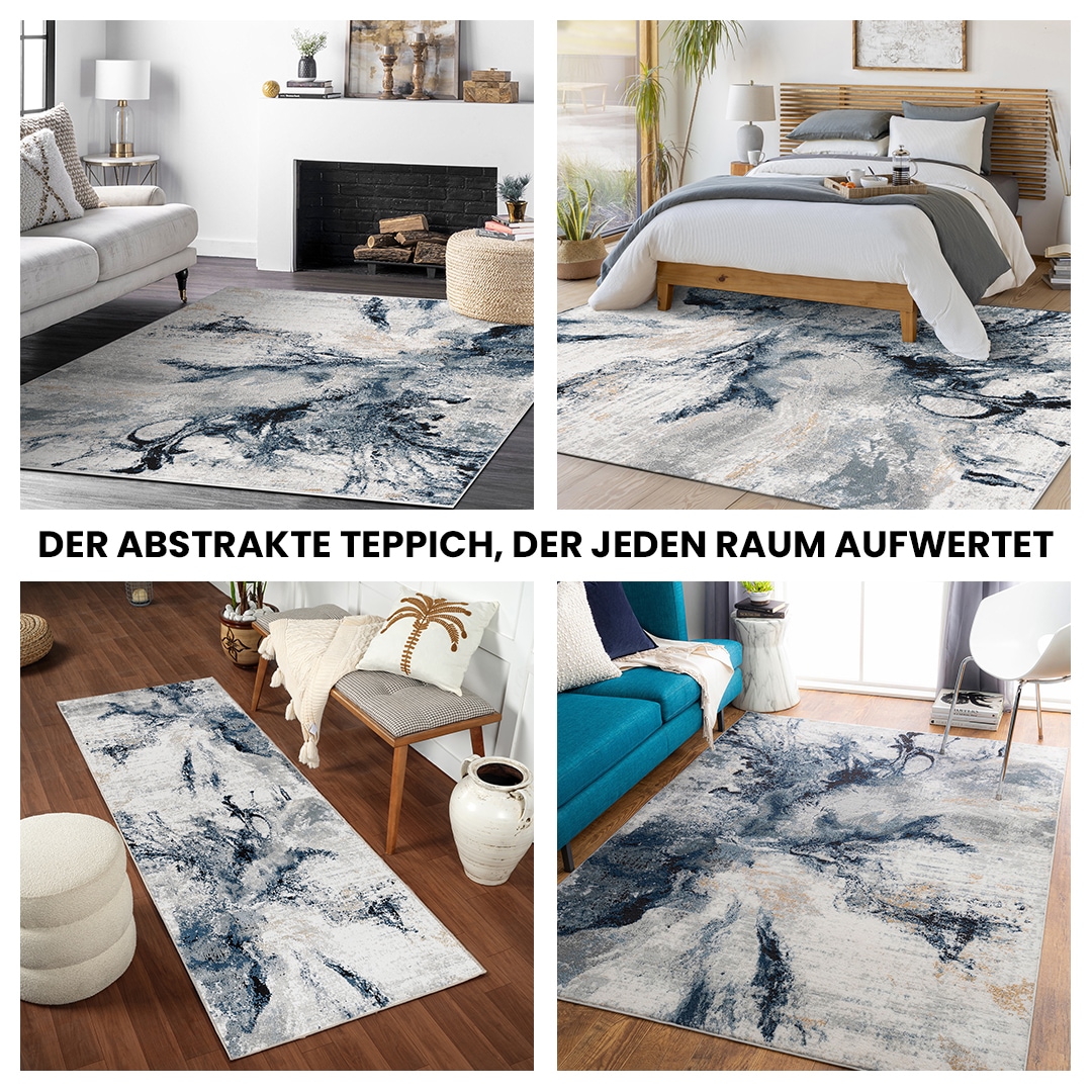 Livabliss Teppich »NEW YORK« rechteckig 10 mm Höhe Moderner Designerteppich in Marmor Optik, Kurzflor Wohnzimmerteppich