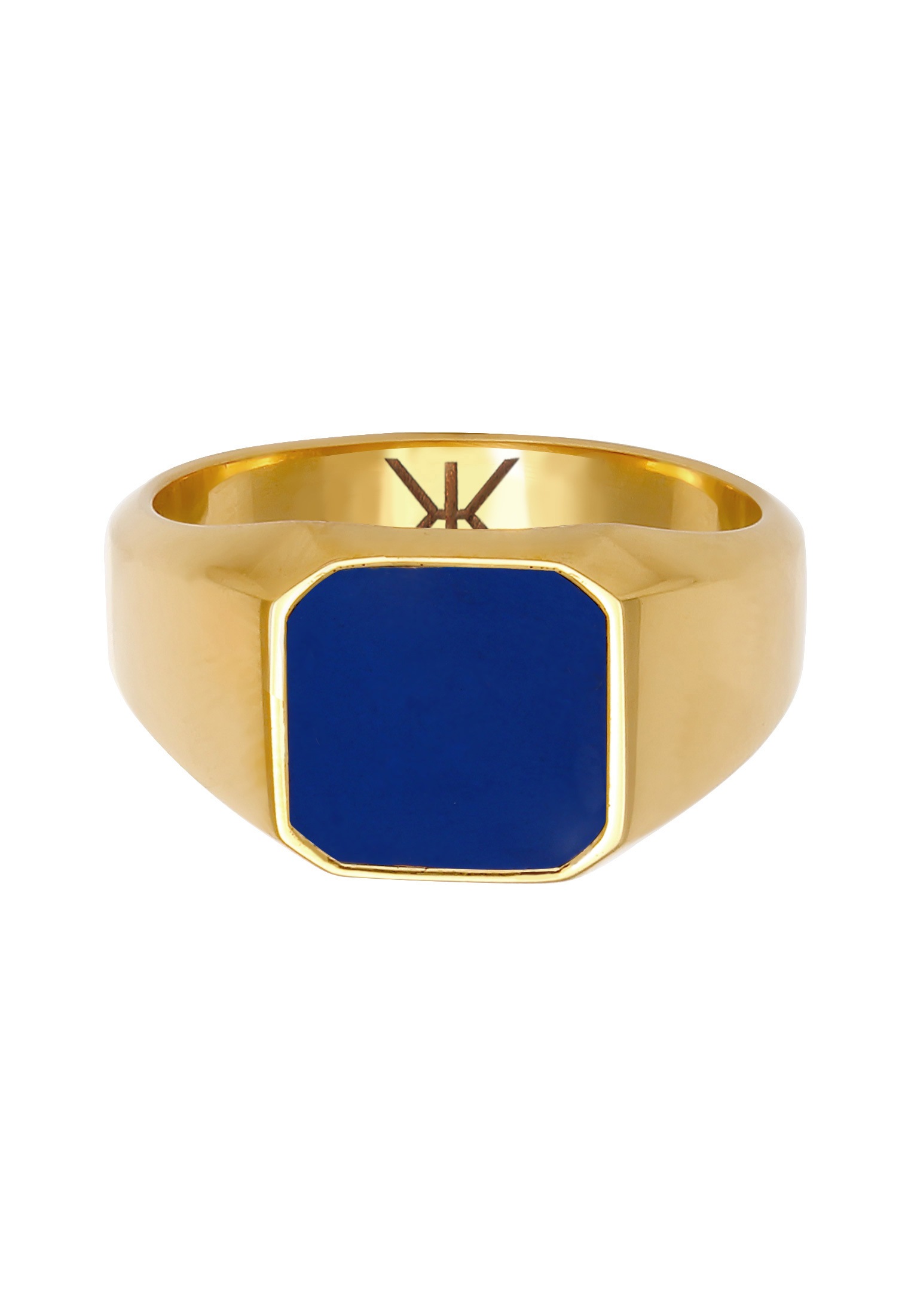 Kuzzoi Siegelring »Ring Herren Siegelring Emaille Blau Basic 925 Silber«