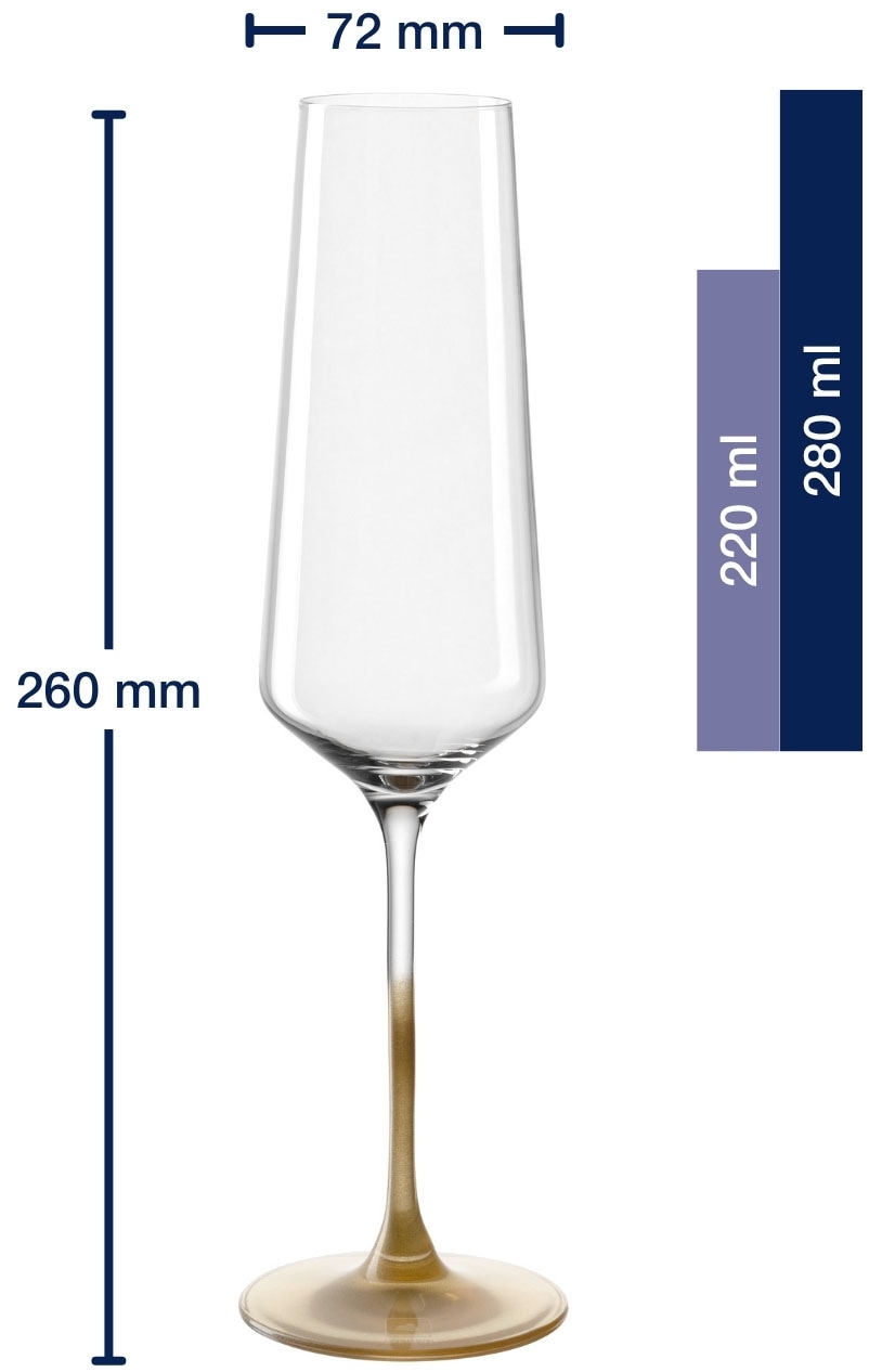 LEONARDO Sektglas »PUCCINI, goldfarben« 2er Set, 280ml