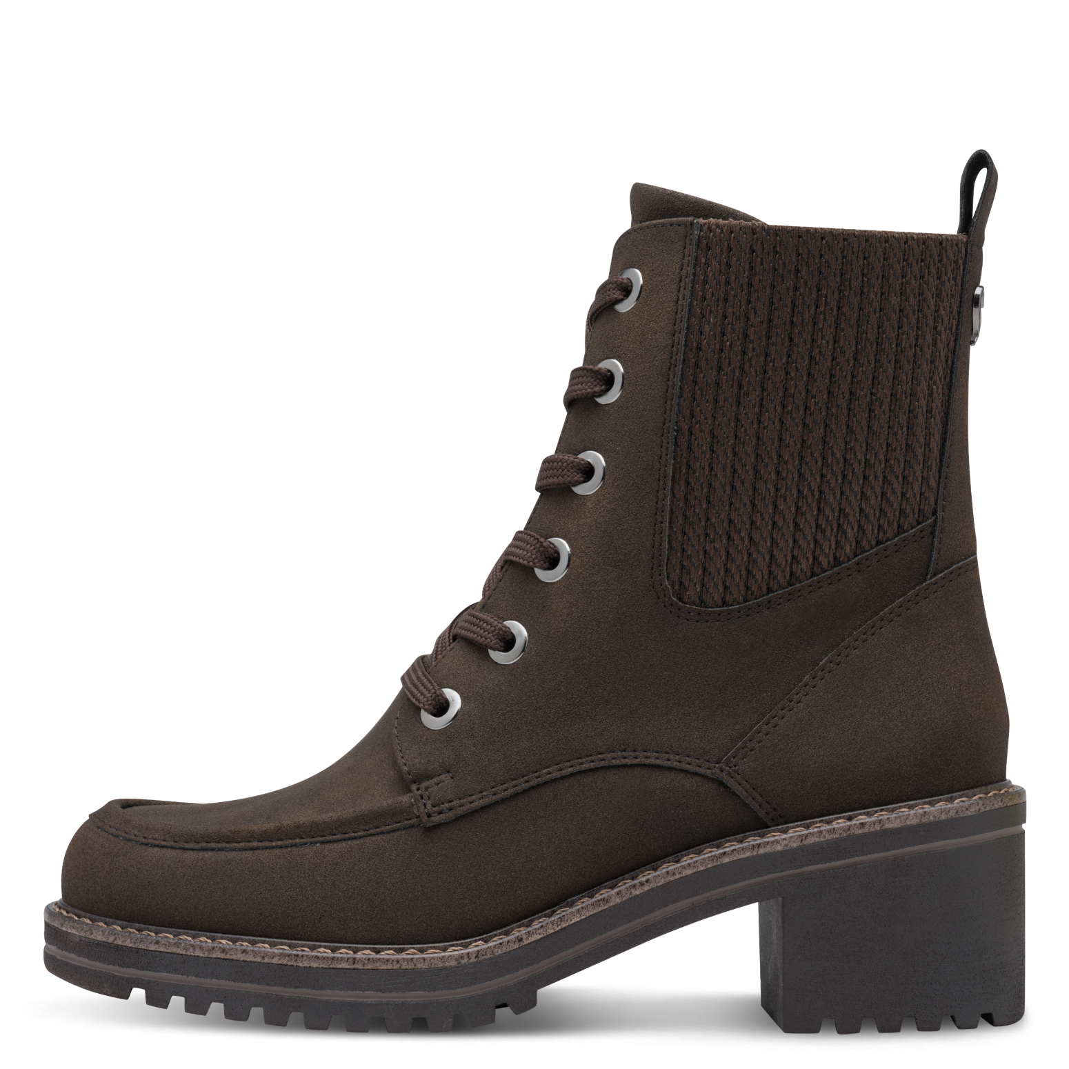 MARCO TOZZI Schnürstiefelette  Blockabsatz, Schnürboots mit Stretcheinsatz in Strickoptik