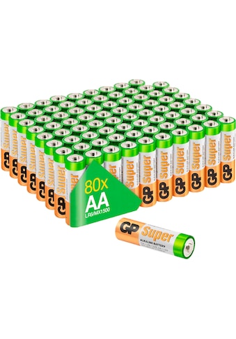 GP Batteries Batterie »80er Pack AA Alkaline Super 1,5V«, LR6, 1,5 V, (Packung, 80 St.) kaufen