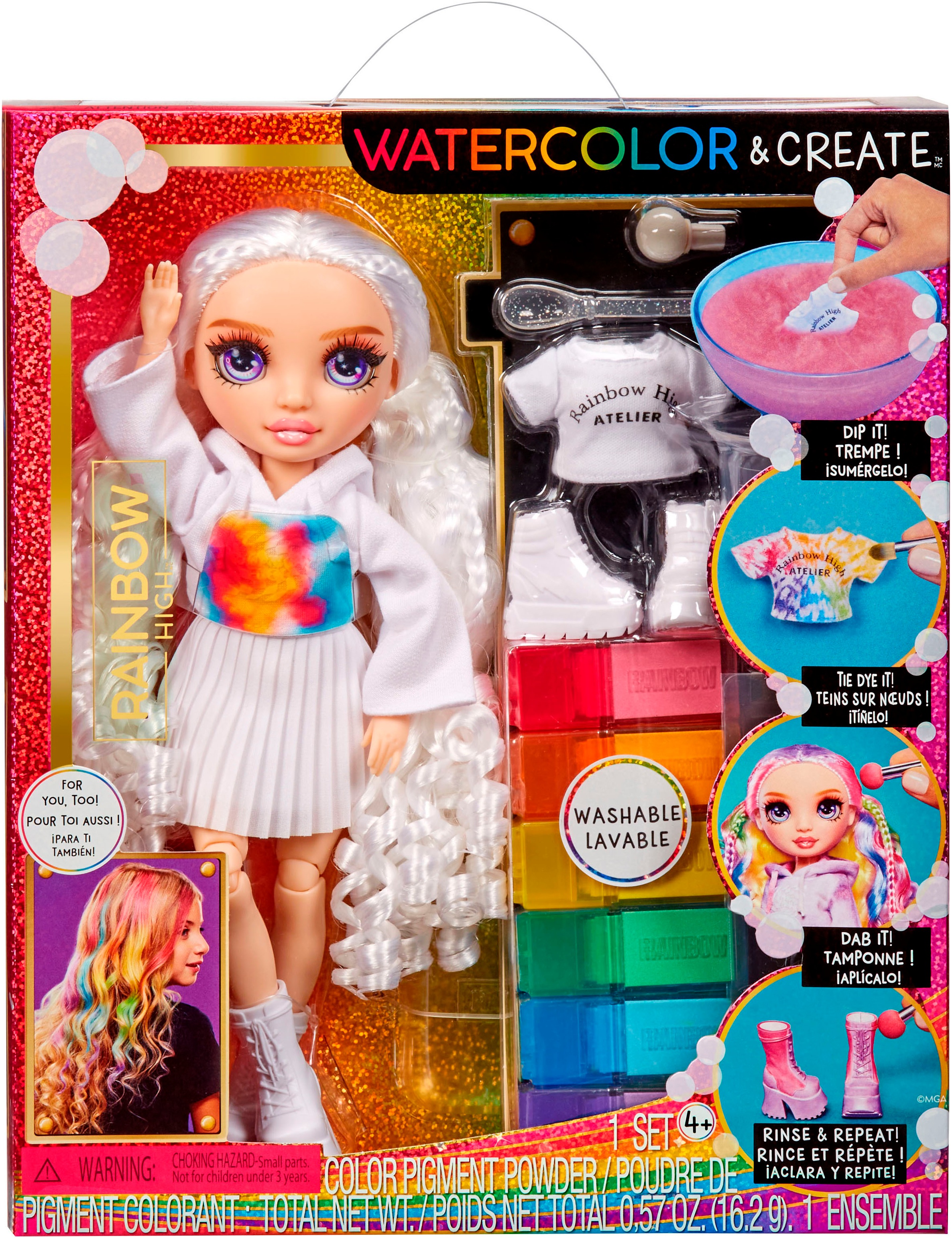 RAINBOW HIGH Anziehpuppe »Rainbow High WaterColor & Create NEW Theme Dolls - purple eyes«