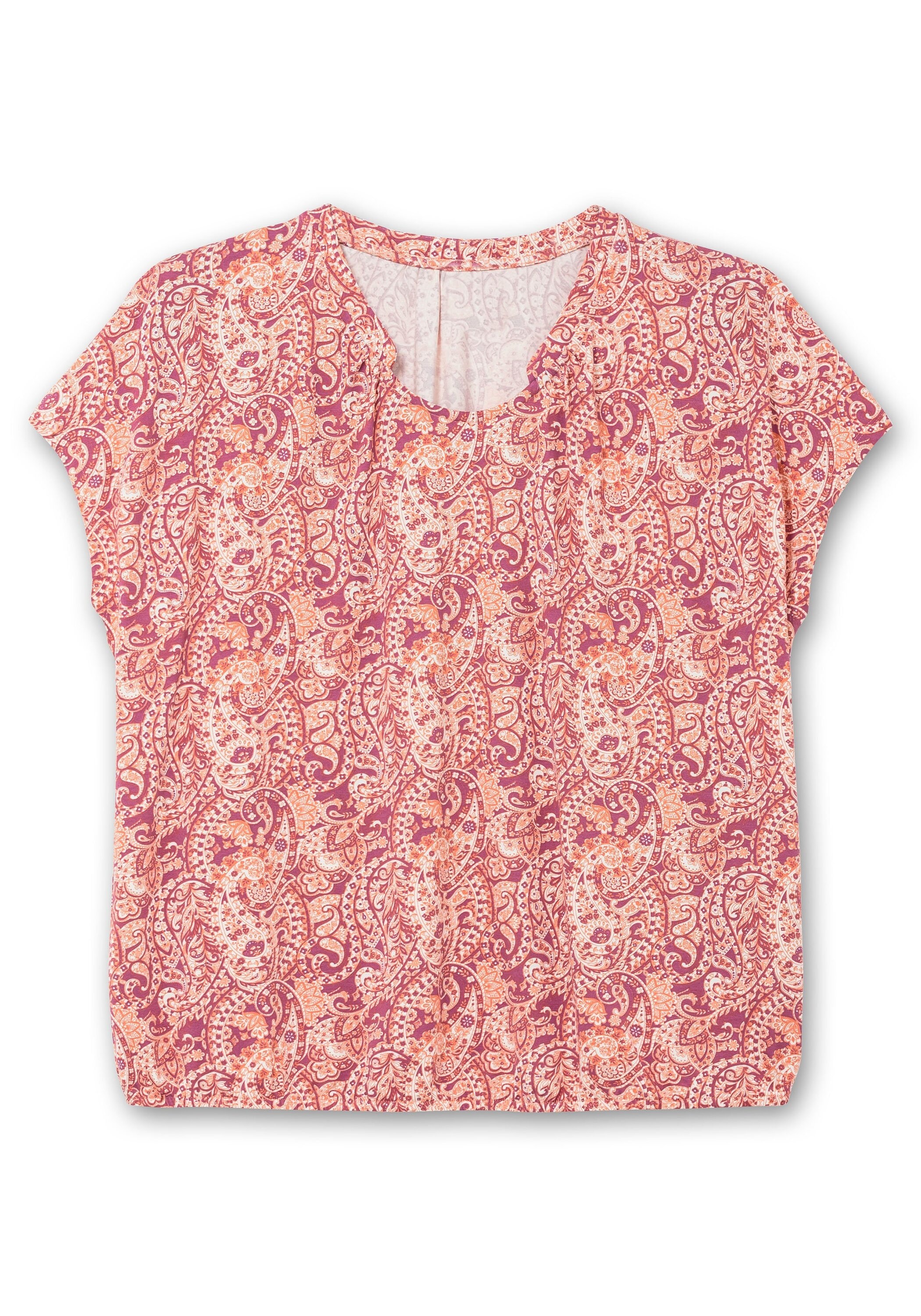Sheego T-Shirt »Shirt mit Paisleyprint und Gummizugbund«