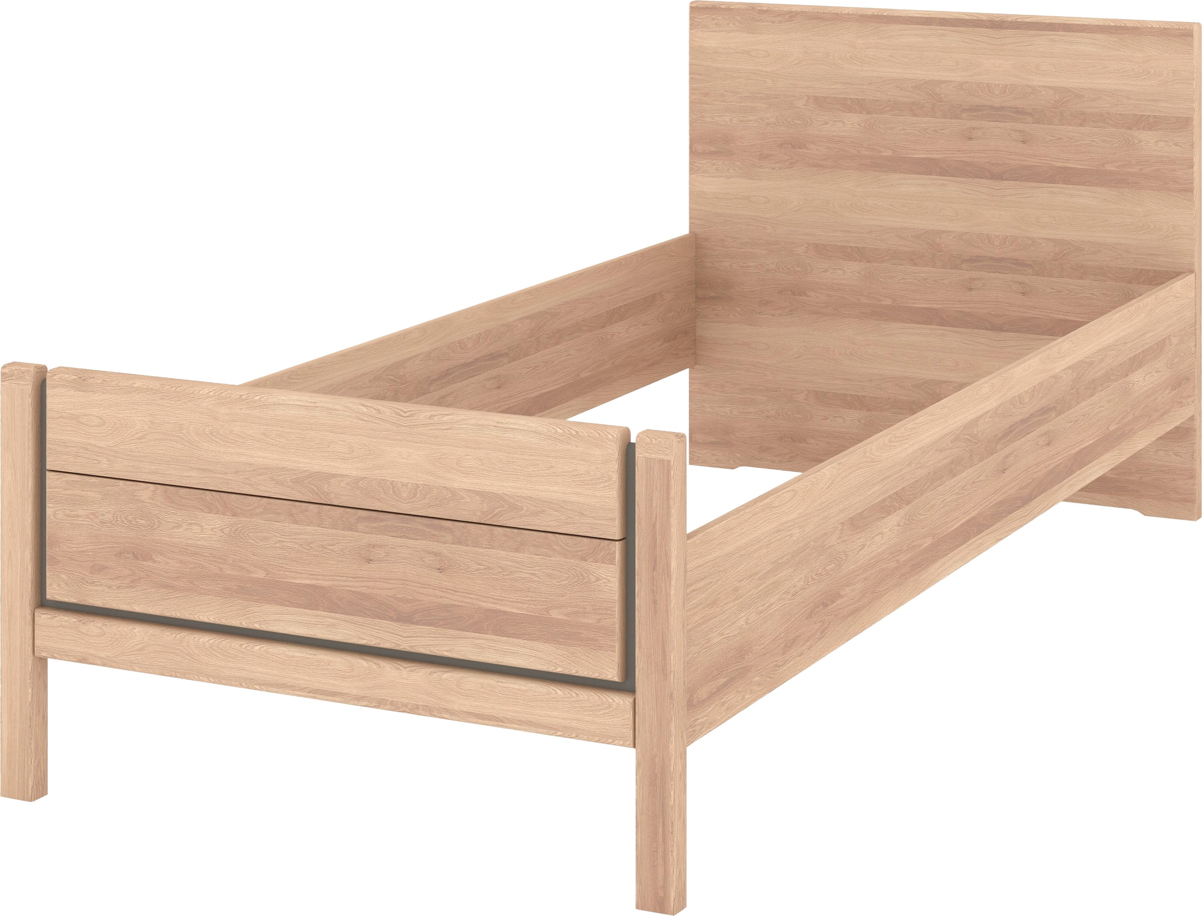 Musterring Holzbett »Sorrent, Bettgestell, Bettrahmen, teilmassiv Eiche«, (MADE IN GERMANY), Eiche teilmassiv, Liegehöhenverstellung, Stollenfußteil