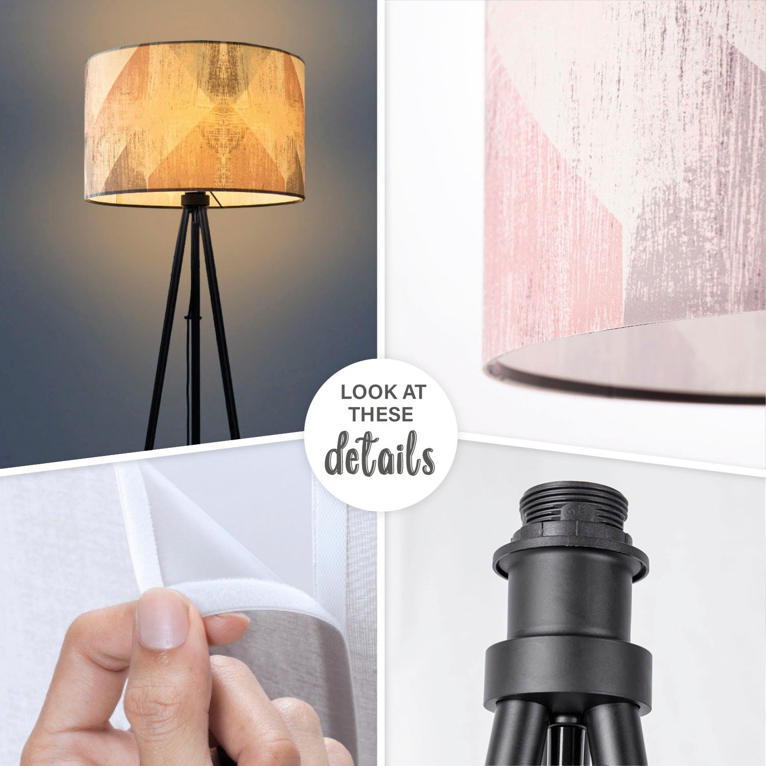 Paco Home Stehlampe »Trina Mero« E27 Standleuchte Wohnzimmer Schlafzimmer E27 Hell Pastell Vintage
