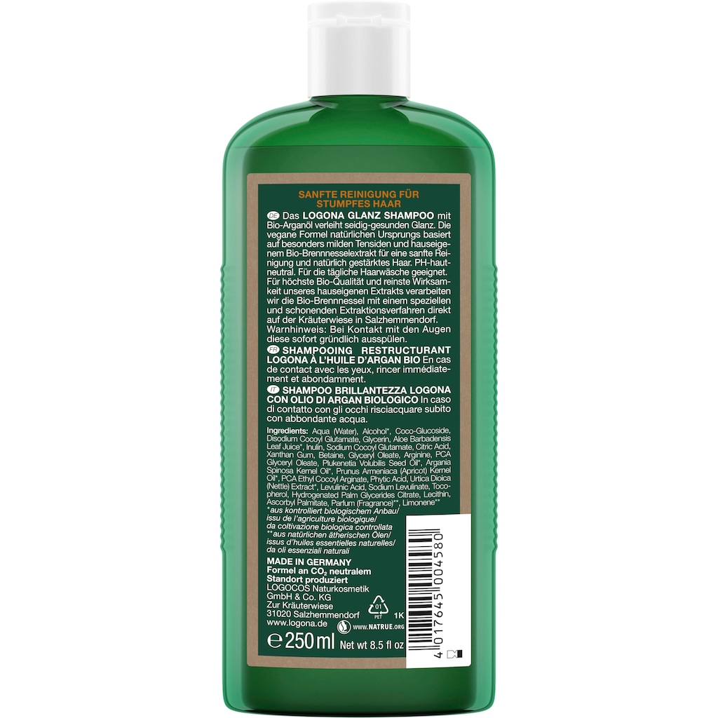 LOGONA Haarshampoo »Logona Glanz Shampoo Bio-Arganöl«