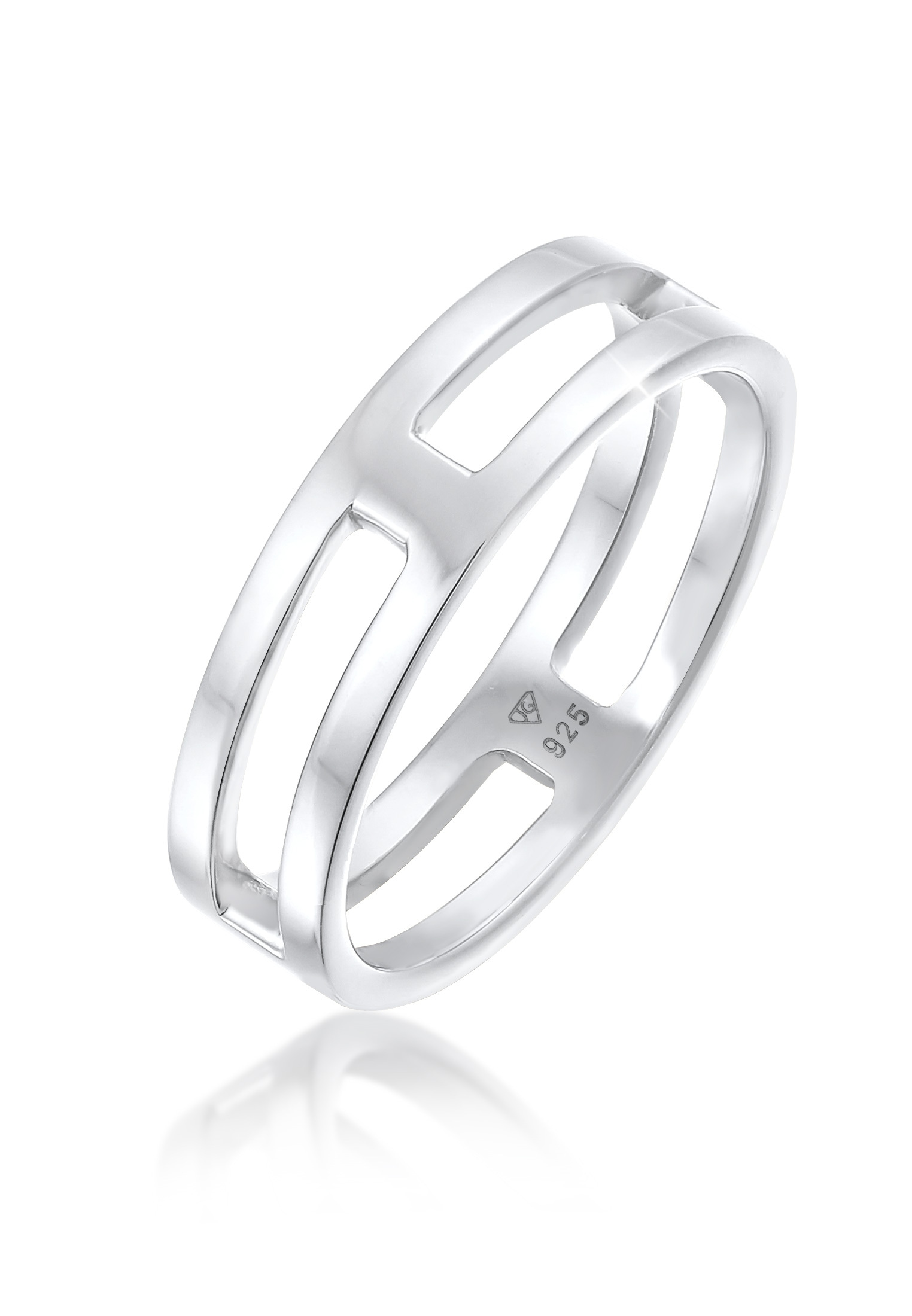 Kuzzoi Silberring »Ring Herren Bandring Steg Massiv 925 Silber«