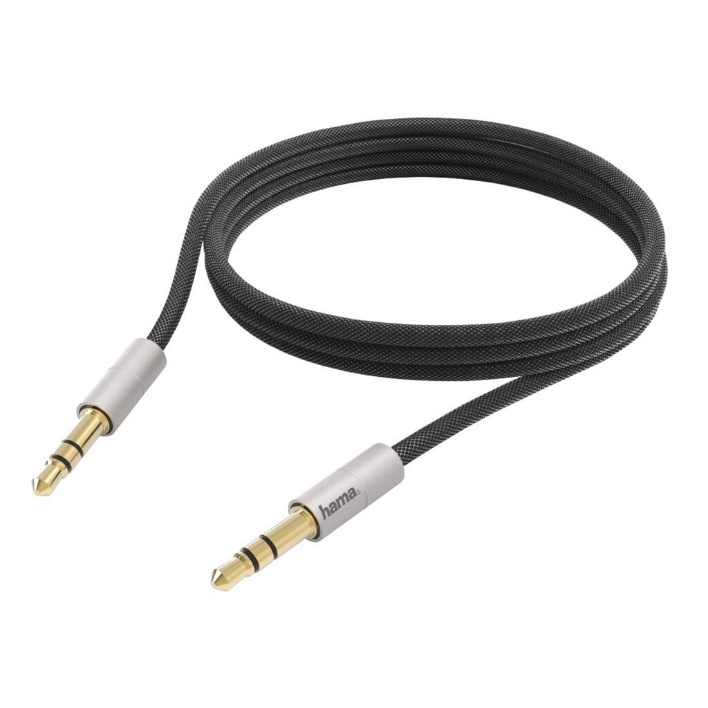 Hama Audio-Kabel »Verbindungskabel "AluLine", 3,5-mm-Klinkenstecker, 2 m Kabel Silber«, 200 cm