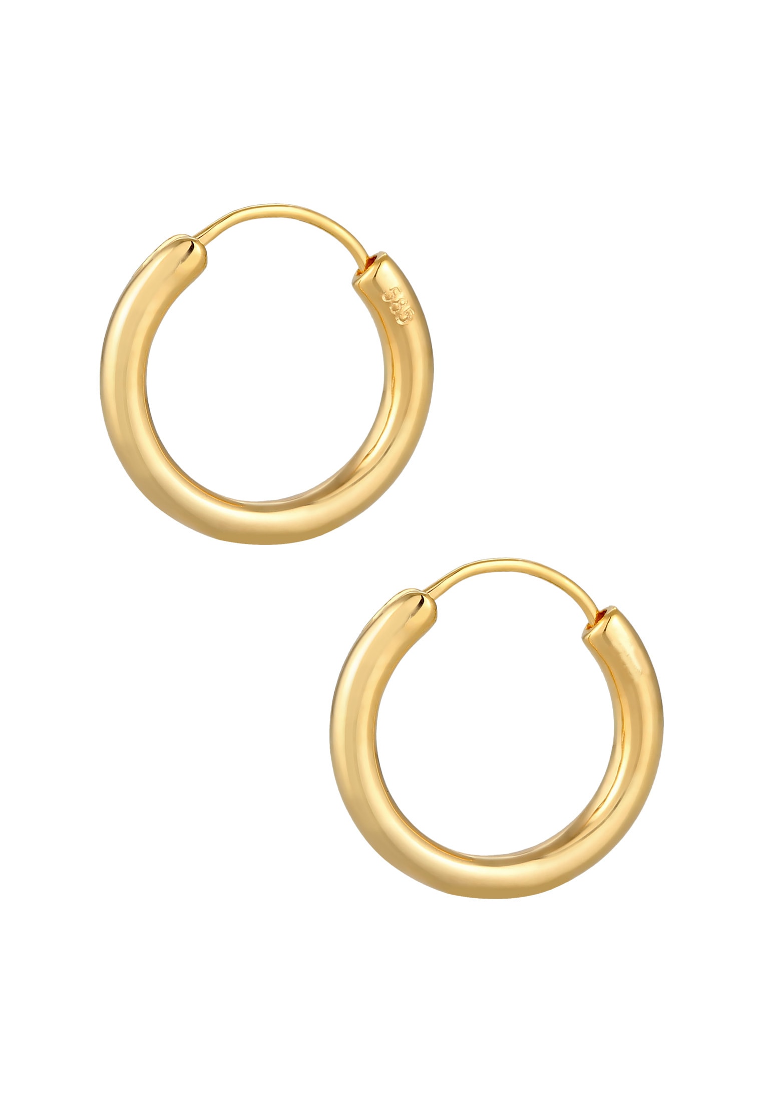 Elli Premium Paar Creolen »Ohrringe Creole Klassik 585 Gelbgold«