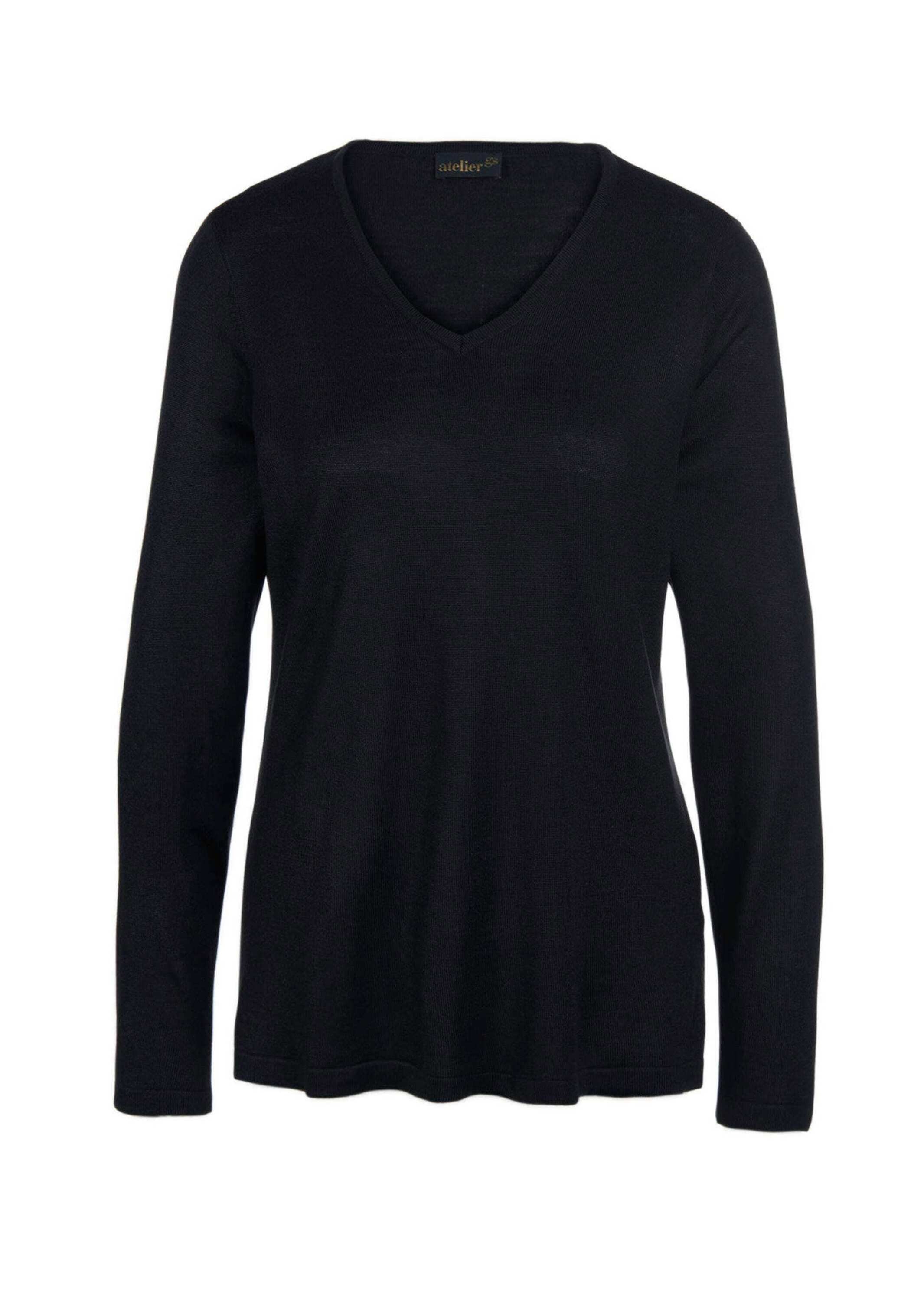 GOLDNER Strickpullover »Kurzgröße Langarm-Pullover mit V-Ausschnitt« Ohne