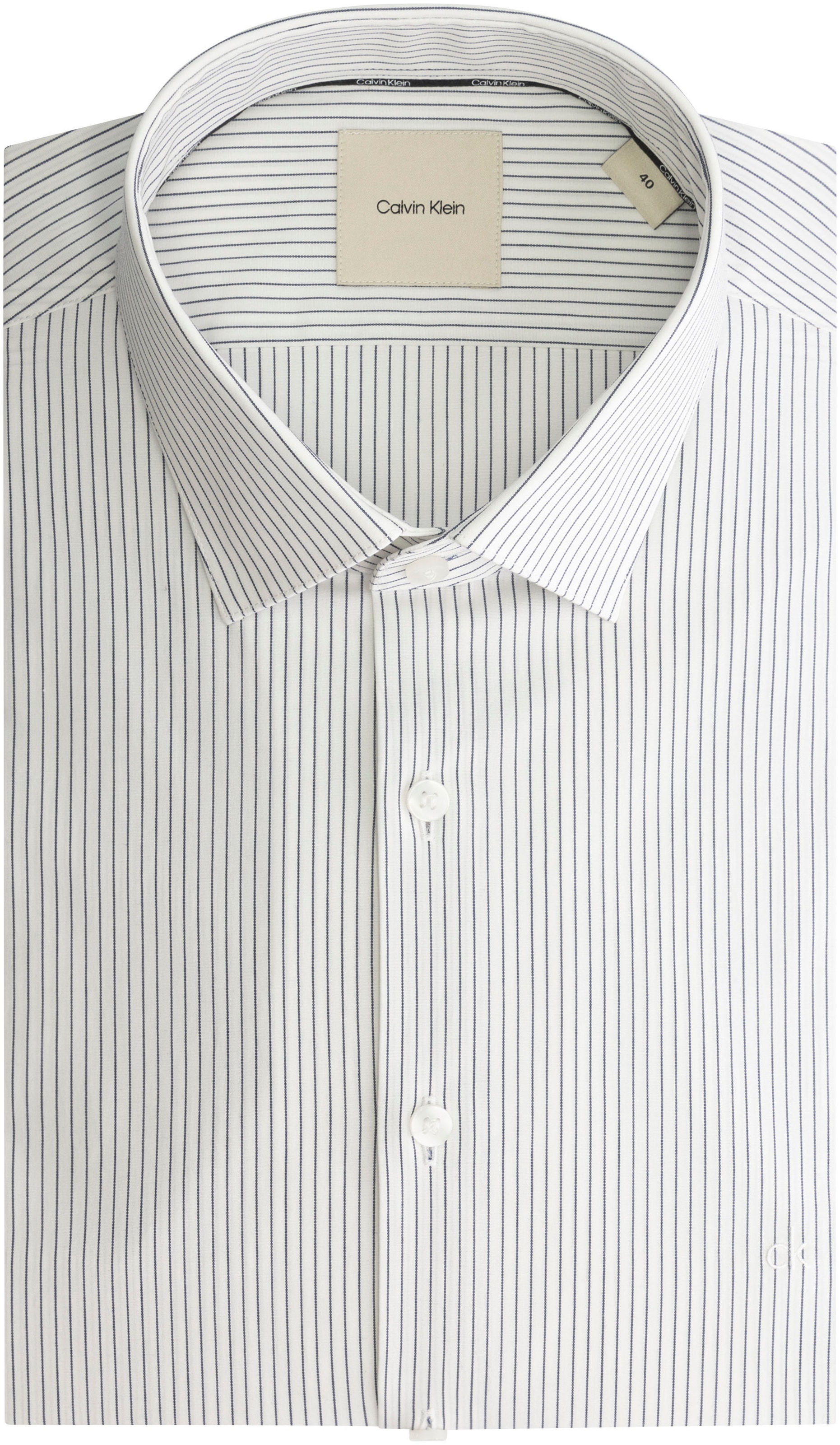 Calvin Klein Langarmhemd »POPLIN STRIPE SLIM SHIRT«, in gesteifter Optik