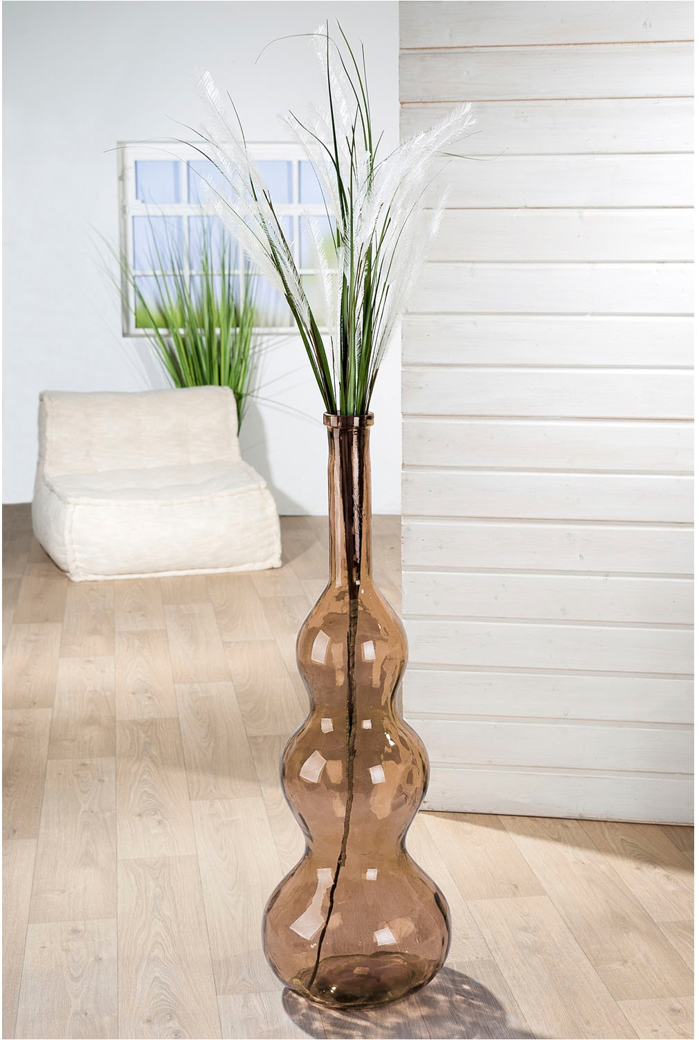 GILDE Bodenvase »Bodenvase bauchig "Balleros" braun«