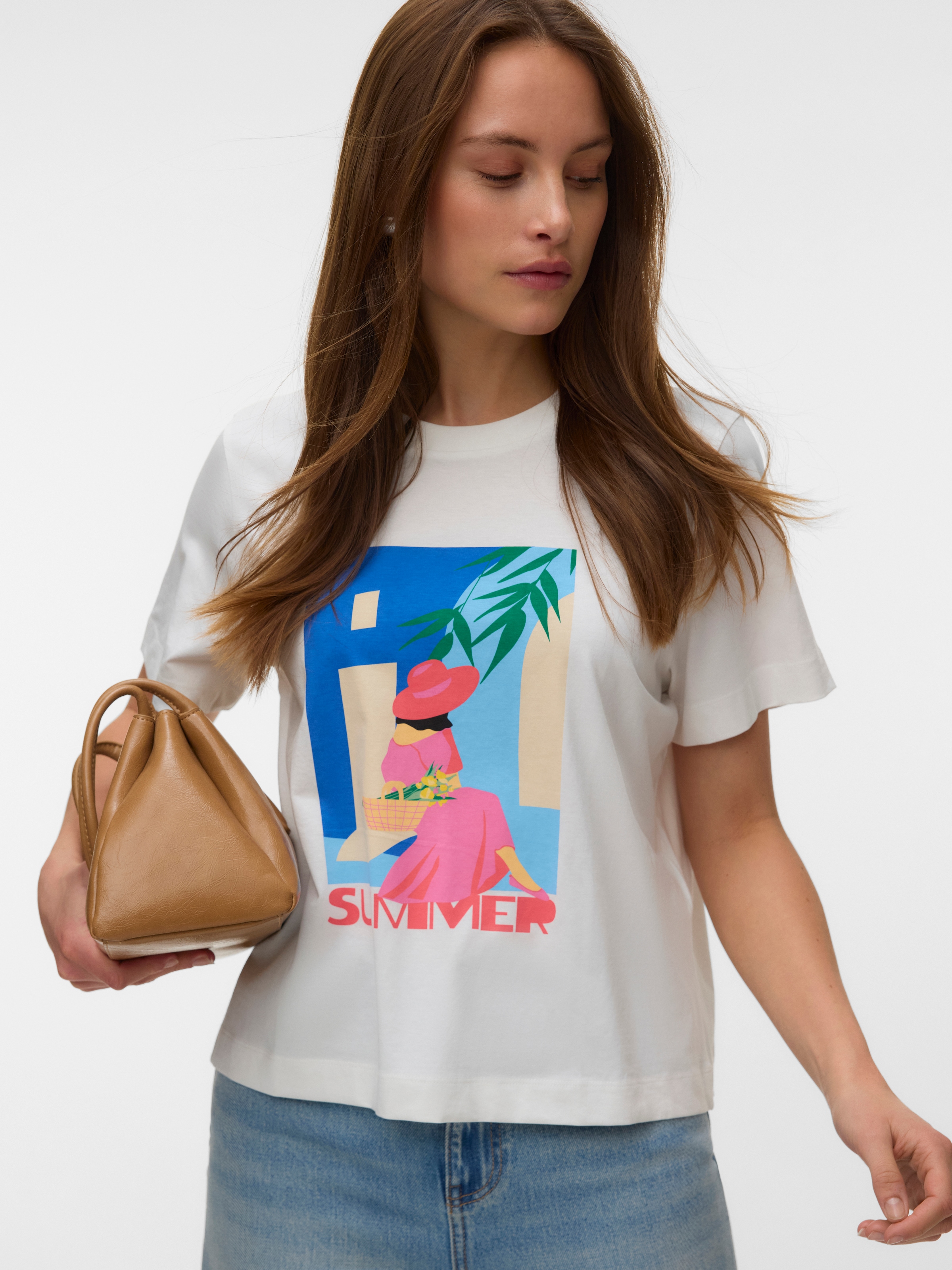 Vero Moda Kurzarmshirt »VMSALLI METTE SS TOP BOX JRS« Baumwolle, regular fit
