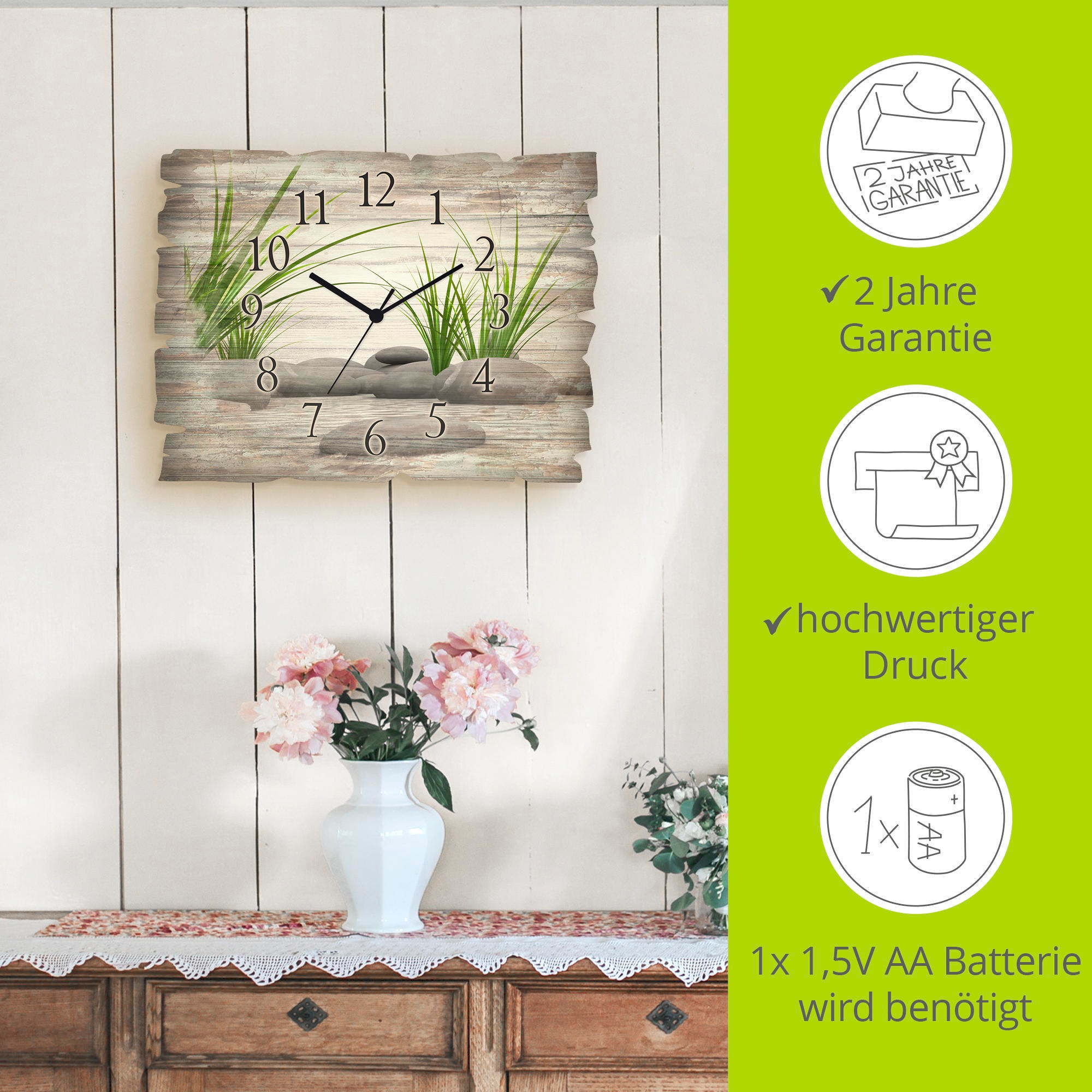 Artland Wanduhr »3 D Steine« wahlweise mit  Quarz- oder Funkuhrwerk, lautlos ohne Tickgeräusche