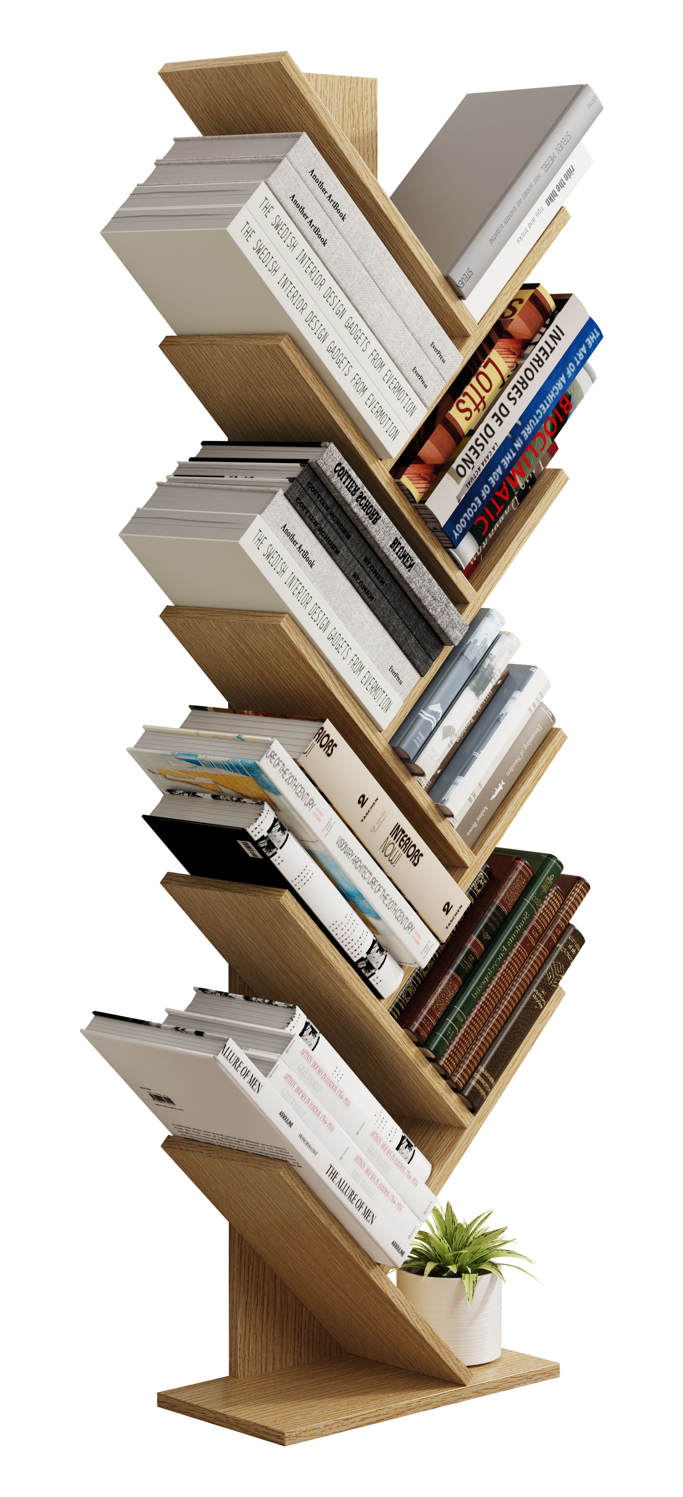 VCM, Standregal »Holz Aufbewahrung Stand Regal Bücher Nulis XL« 1 Stk. tlg., Honig-Eiche,