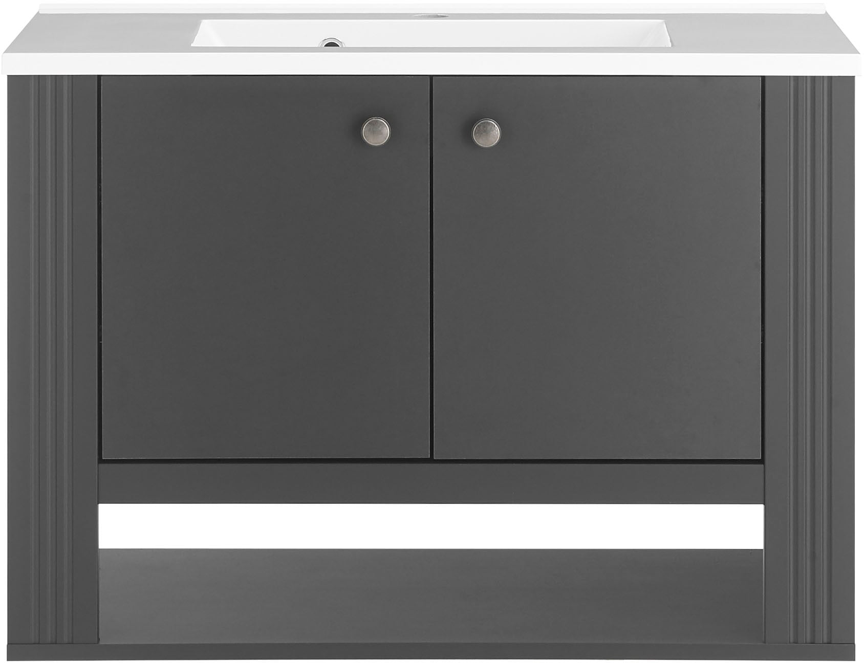 OTTO home Waschtisch "WESTMINSTER, Waschbeckenunterschrank inkl. Waschbecken, Metallgriffe" 1 Stk. tlg. in 2 Farben verfügbar, hängend, inkl. Waschbecken, Breite 80 cm