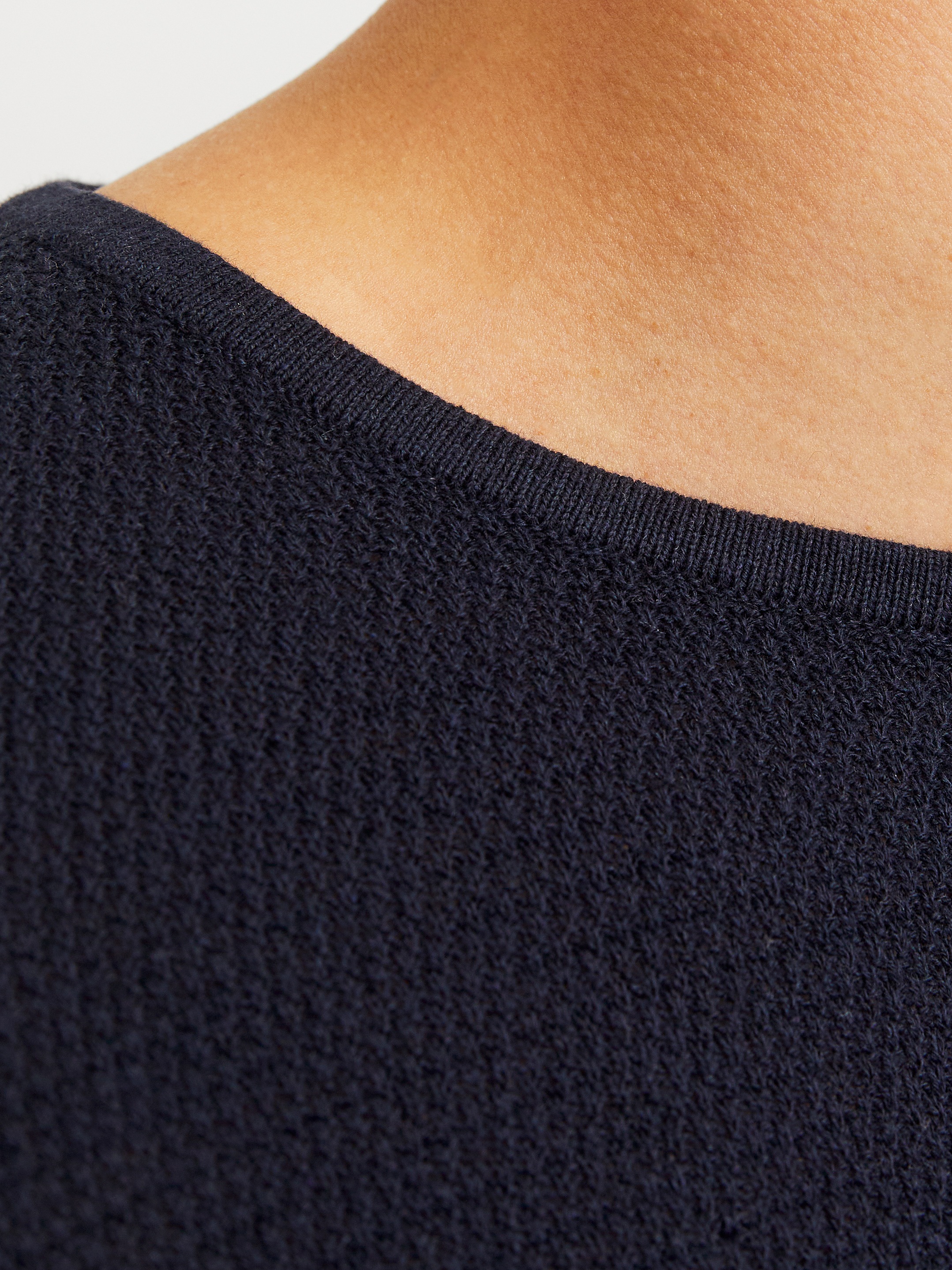 Jack & Jones Rundhalspullover »JJEGEORGE KNIT CREW NECK NOOS«, in Strick Optik