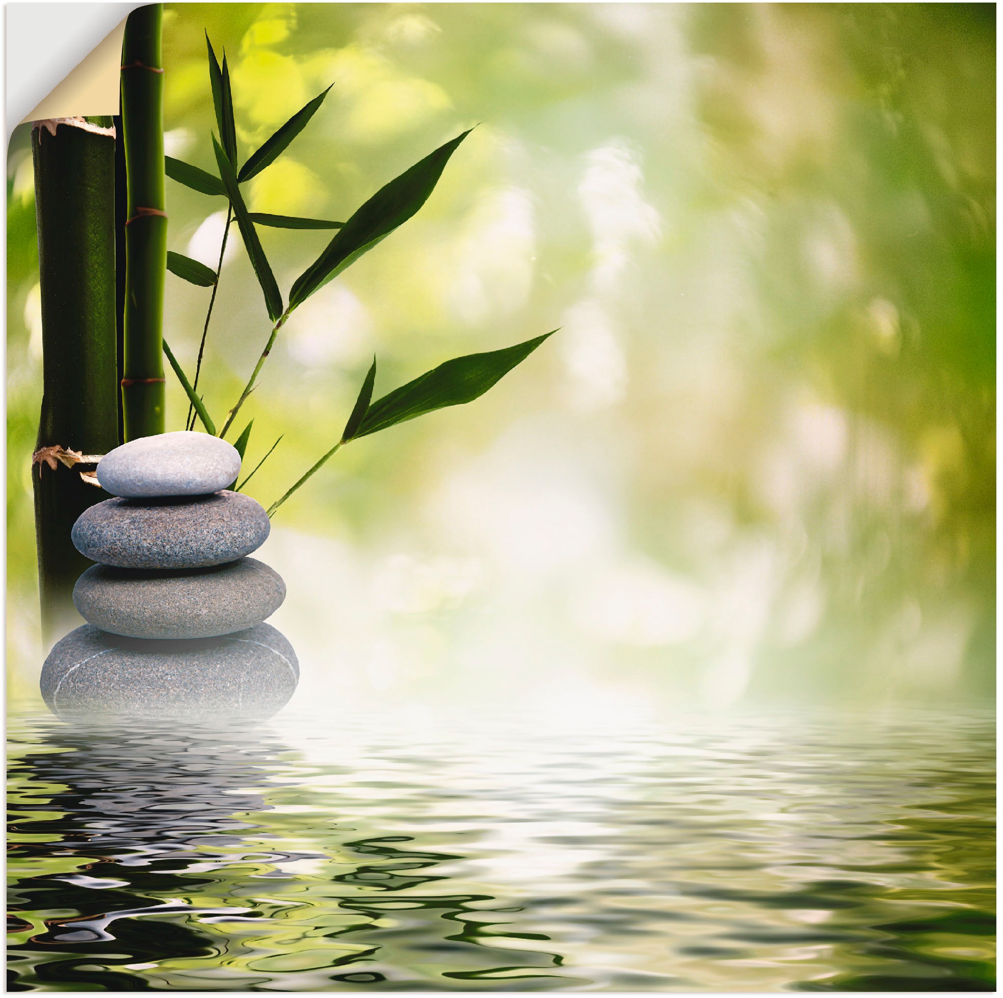 Artland Wandbild »Asiatische Spa Steine«, Spa, (1 St.), als Alubild, Outdoorbild, Leinwandbild, Poster, Wandaufkleber