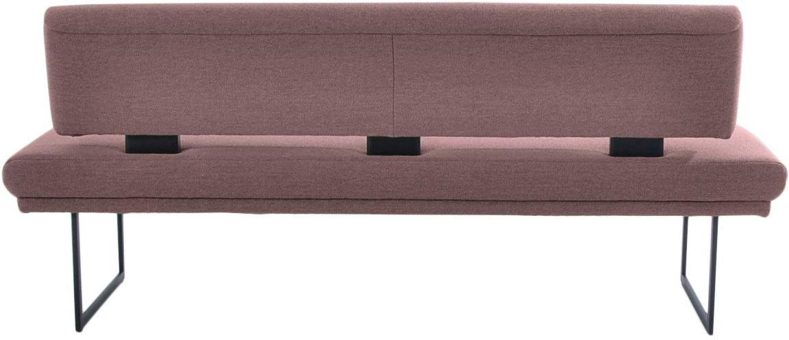 K+W Komfort & Wohnen Polsterbank »Longbeach«, (1 St.), mit Metallkufen in schwarz Struktur, in der Breite 204cm oder 224cm