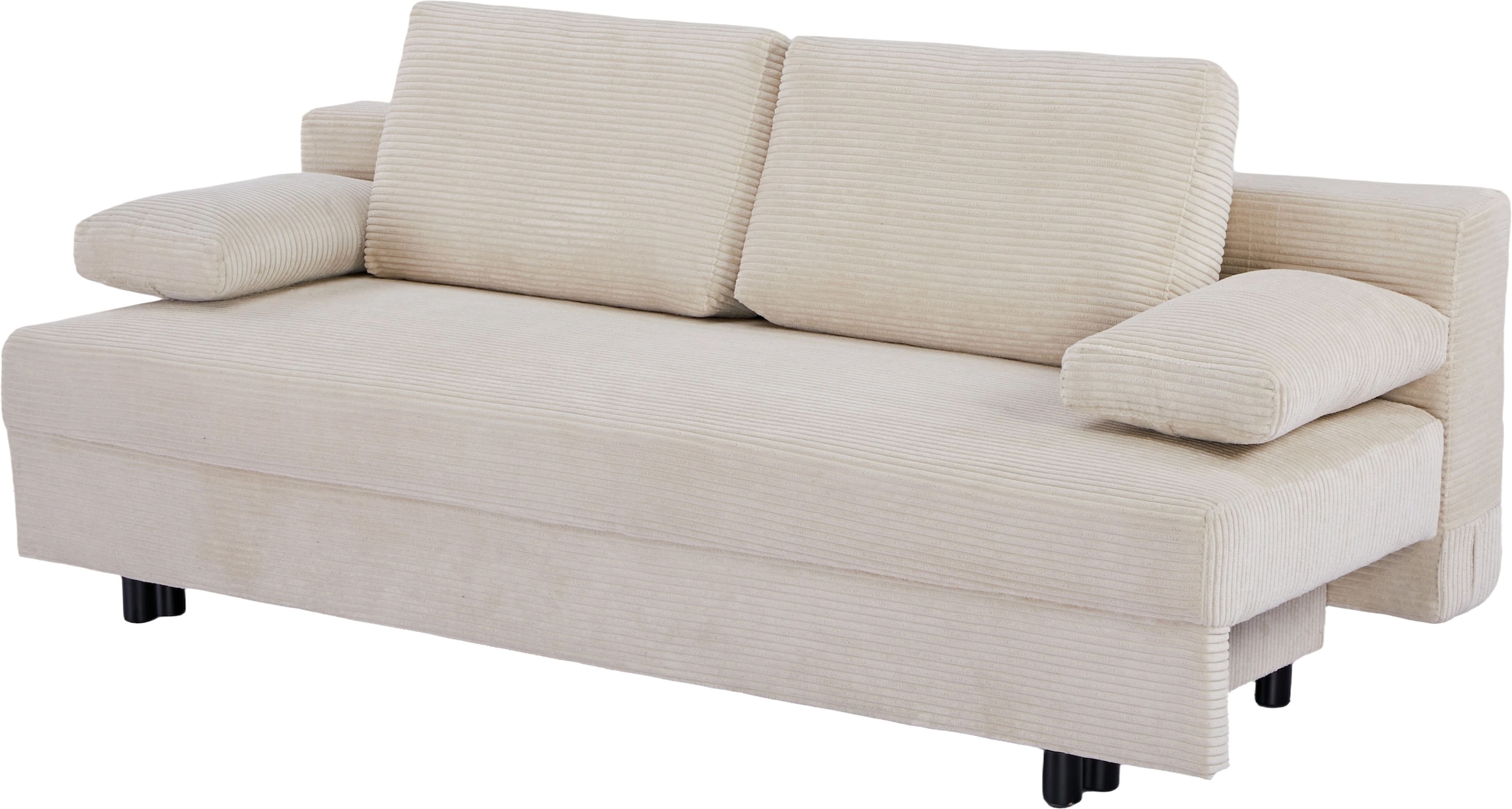 OTTO home Schlafsofa »ONNIKO Cord, Breite: 192 cm, Liegefläche 121x192 cm, softer Cord-Bezug« mit Bettfunktion & Bettkasten