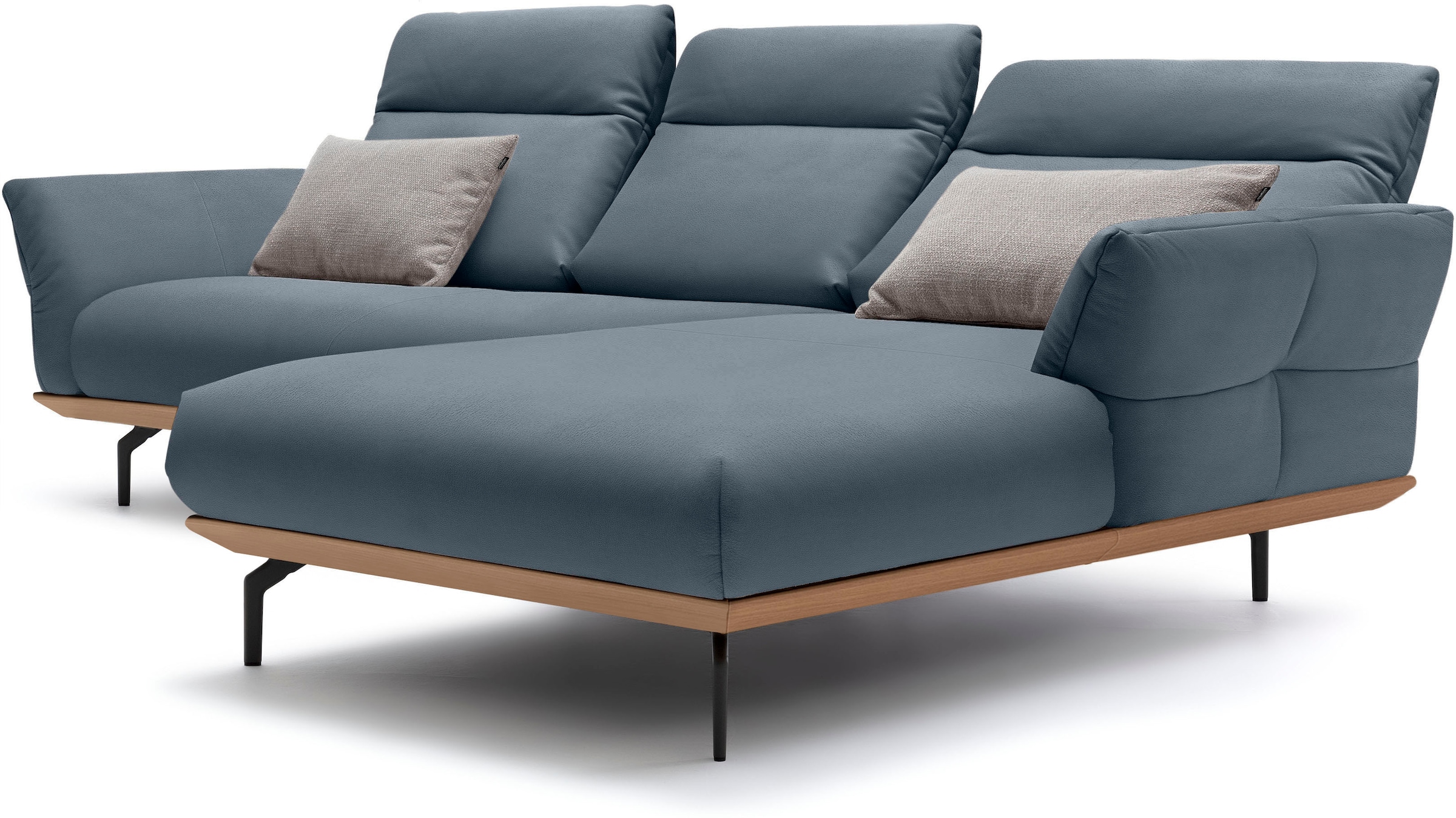 Creation BY ROLF BENZ Ecksofa »CR.460«, Sockel in Eiche, Alugussfüße in umbragrau, Breite 298 cm