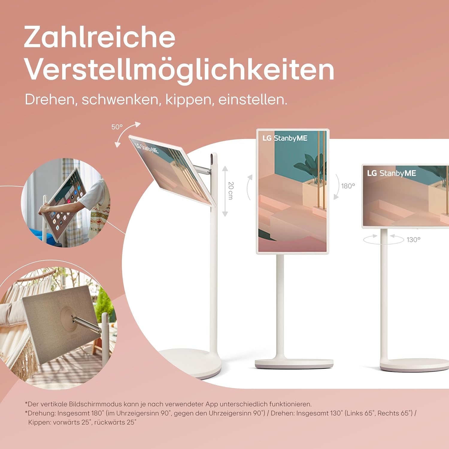 LG LED-Fernseher »27ART10AKPL«, Full HD, Smart-TV, Integrierter Akku (bis zu 3Std. Laufzeit), Dreh- & Neigbar, StanbyME