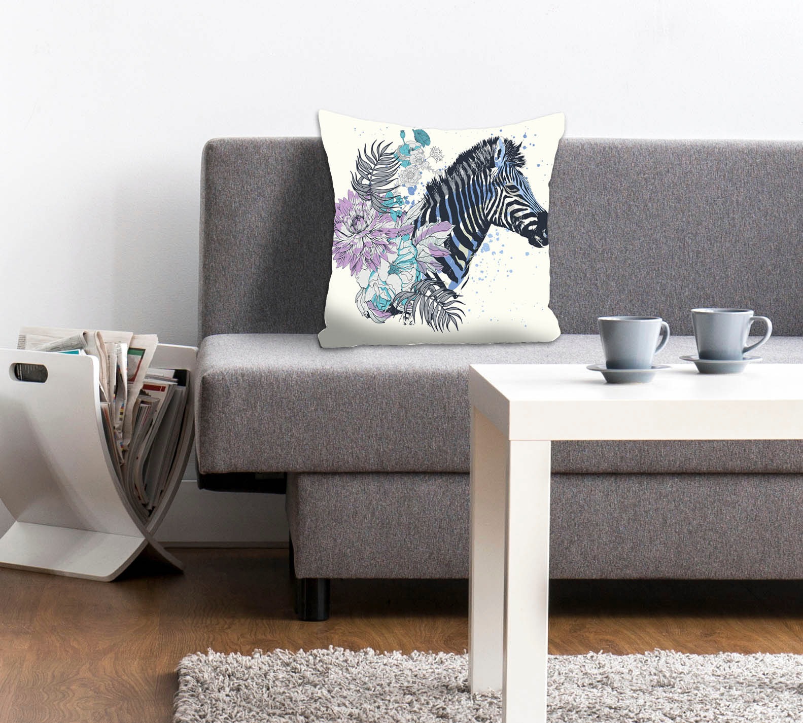 queence Dekokissen »Vesna«, Kissenhülle,Zebra,Blumen,Bunt,Tropisch,Muster,Wild,Exotisch,Natur