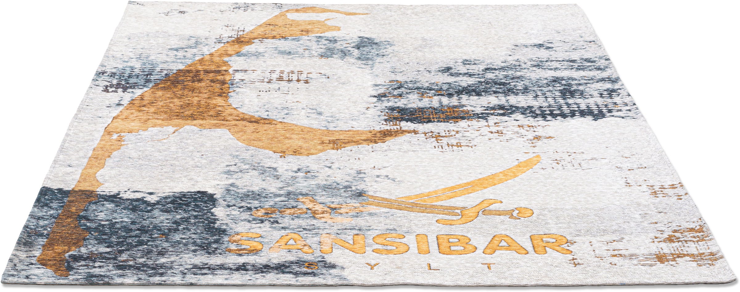 Sansibar Teppich Design, »Keitum Säbel 012«, Flachgewebe, rechteckig, modernes Sylt Motiv & gekreuzte